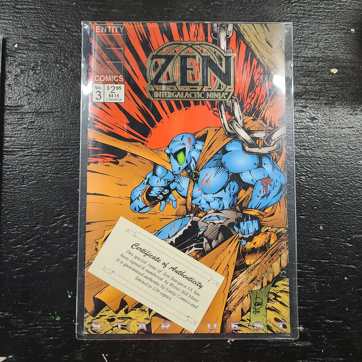 Zen Intergalactic Ninja Starquest (1994) #3 Signed Maus Nm 1