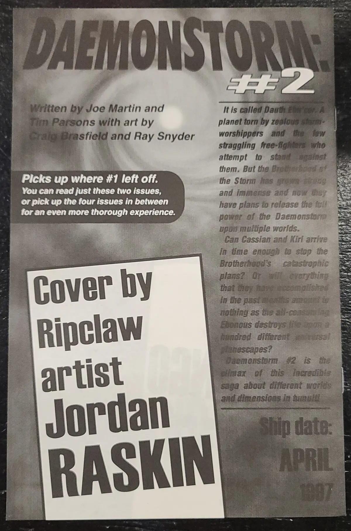 Daemonstorm Prologue 1996 Ashcan Promo 2