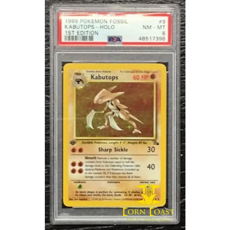 1999 Pokemon Fossil 9 Kabutops-Holo 1St Edition Psa 8 1