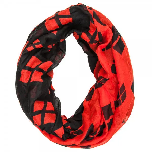 Dc Comics Harley Quinn Allover Logo Print Design Viscose Scarf 1