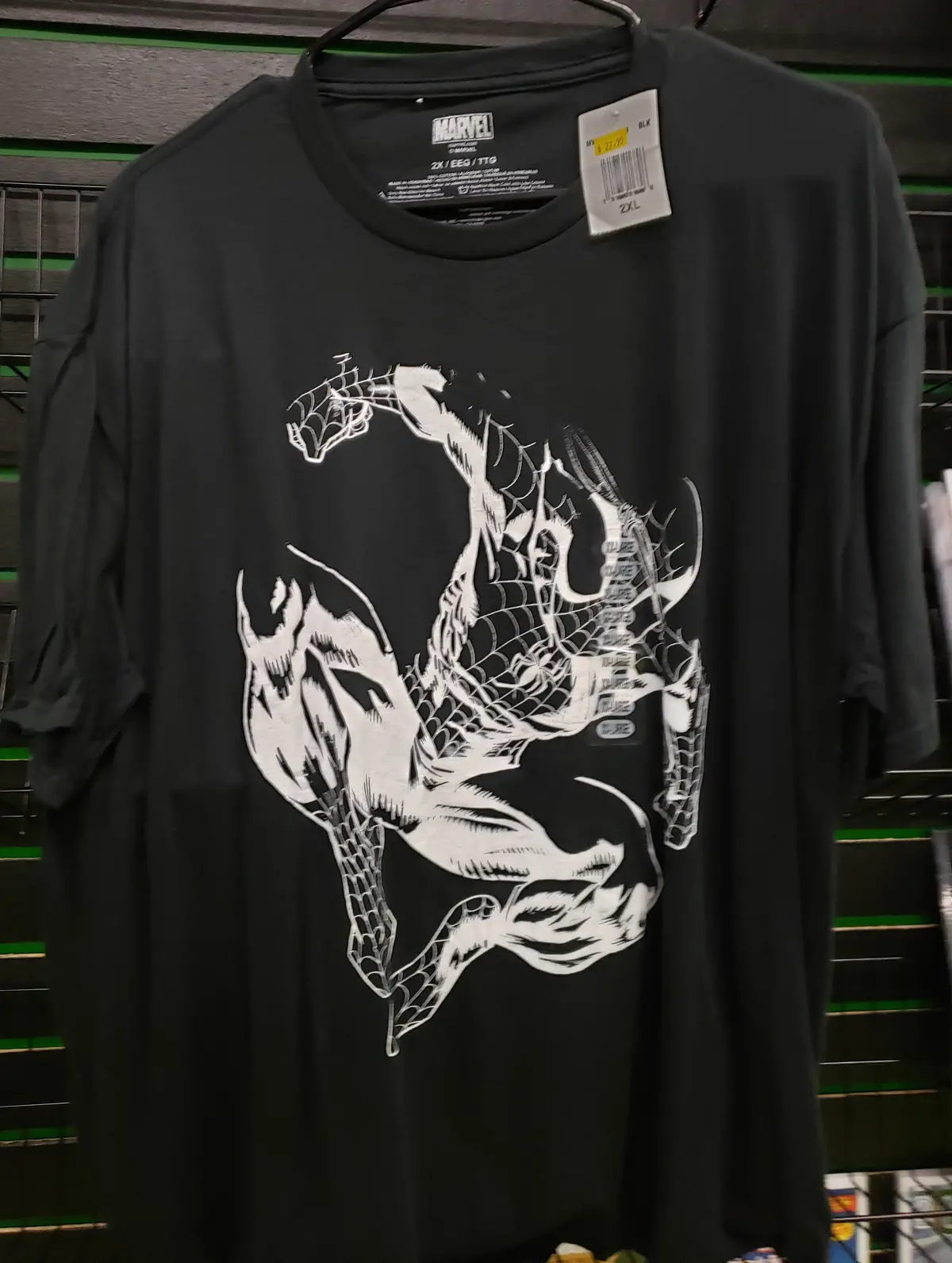 Spider-Man White Print On Black Shirt Size Xxl 1
