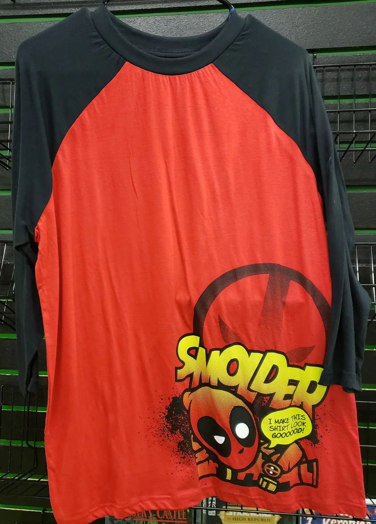 Deadpool Smolder 3/4 Sleeve Shirt Size L 1