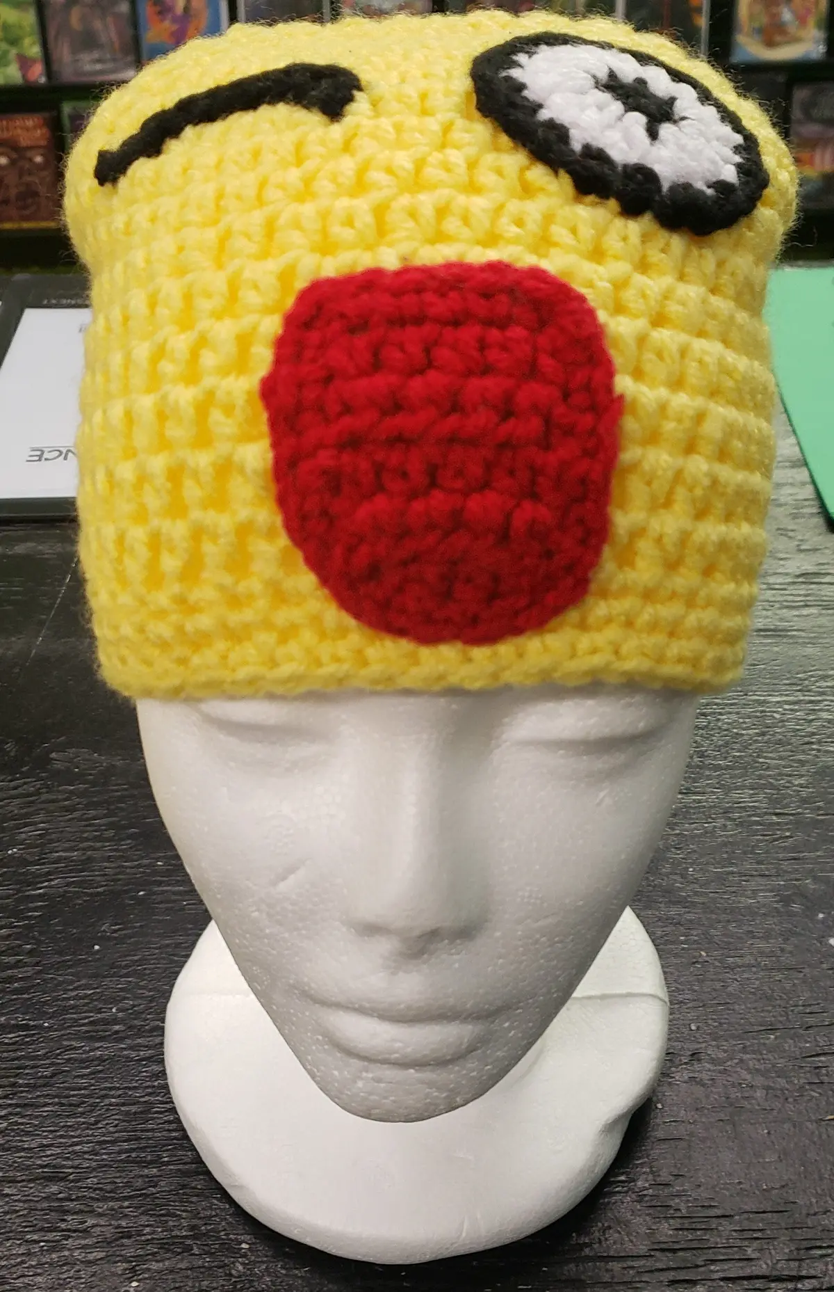 Winking Face With Tongue Emoji Adult Knitted Winter Hat 1