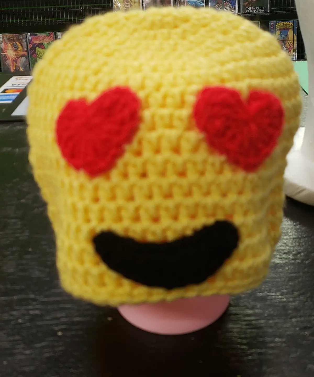 Heart Eyes Emoji Child Knitted Winter Hat 1