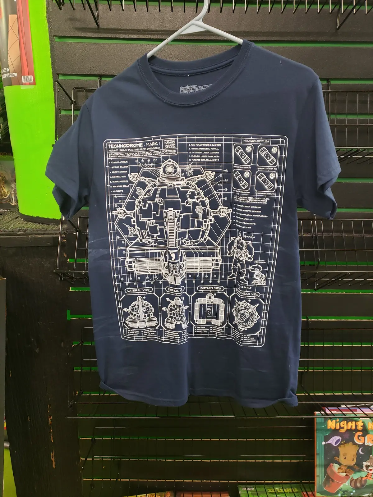 Teenage Mutant Ninja Turtle Technodrome Schematics T-Shirt Size L 1