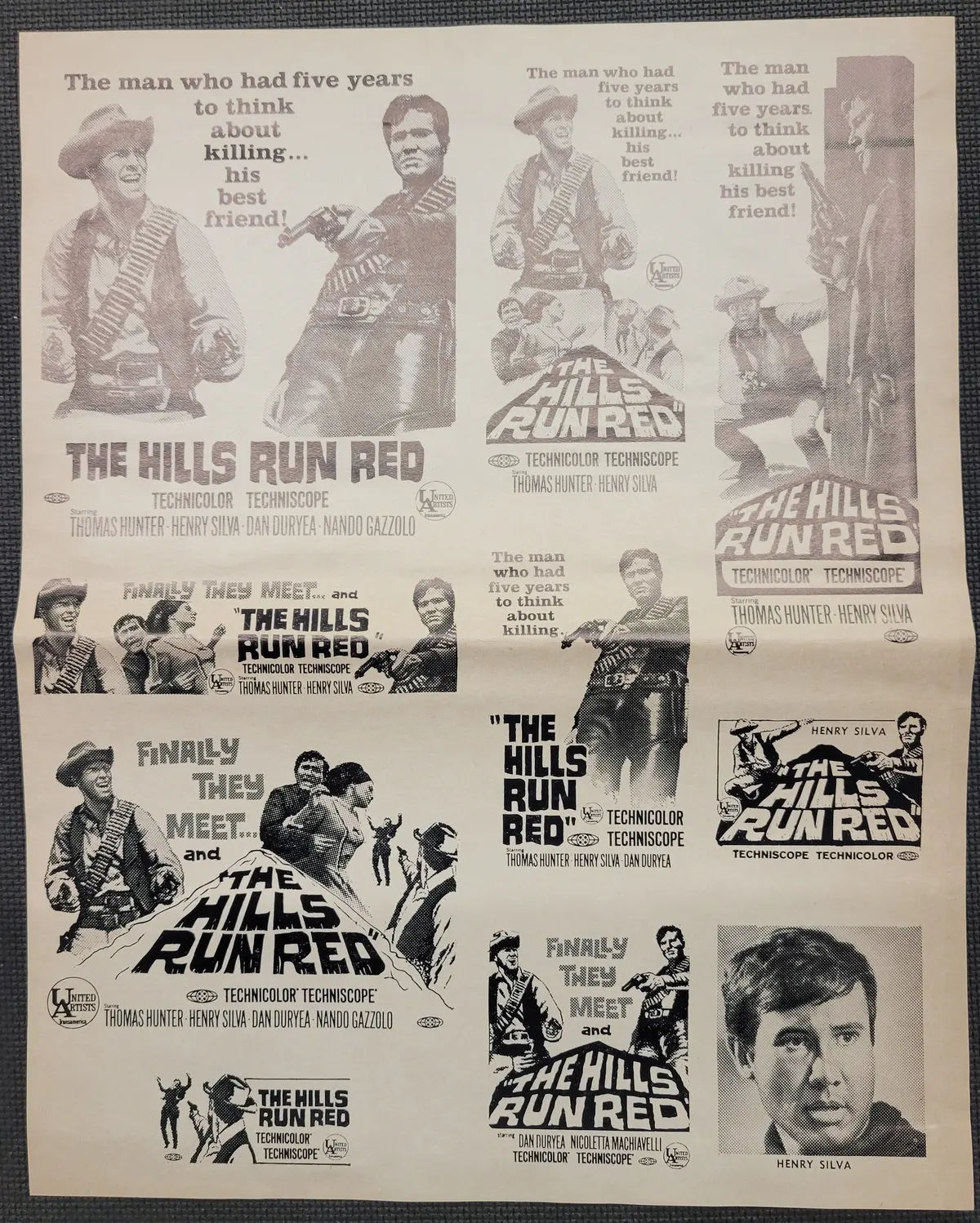 "The Hills Run Red" Original Movie Ad Clip Art Print 1
