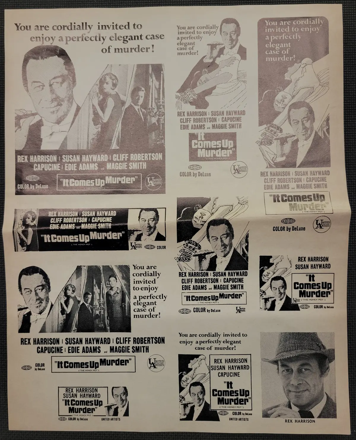 "It Comes Up Murder" (The Honey Pot) Original Movie Ad Clip Art Print 1