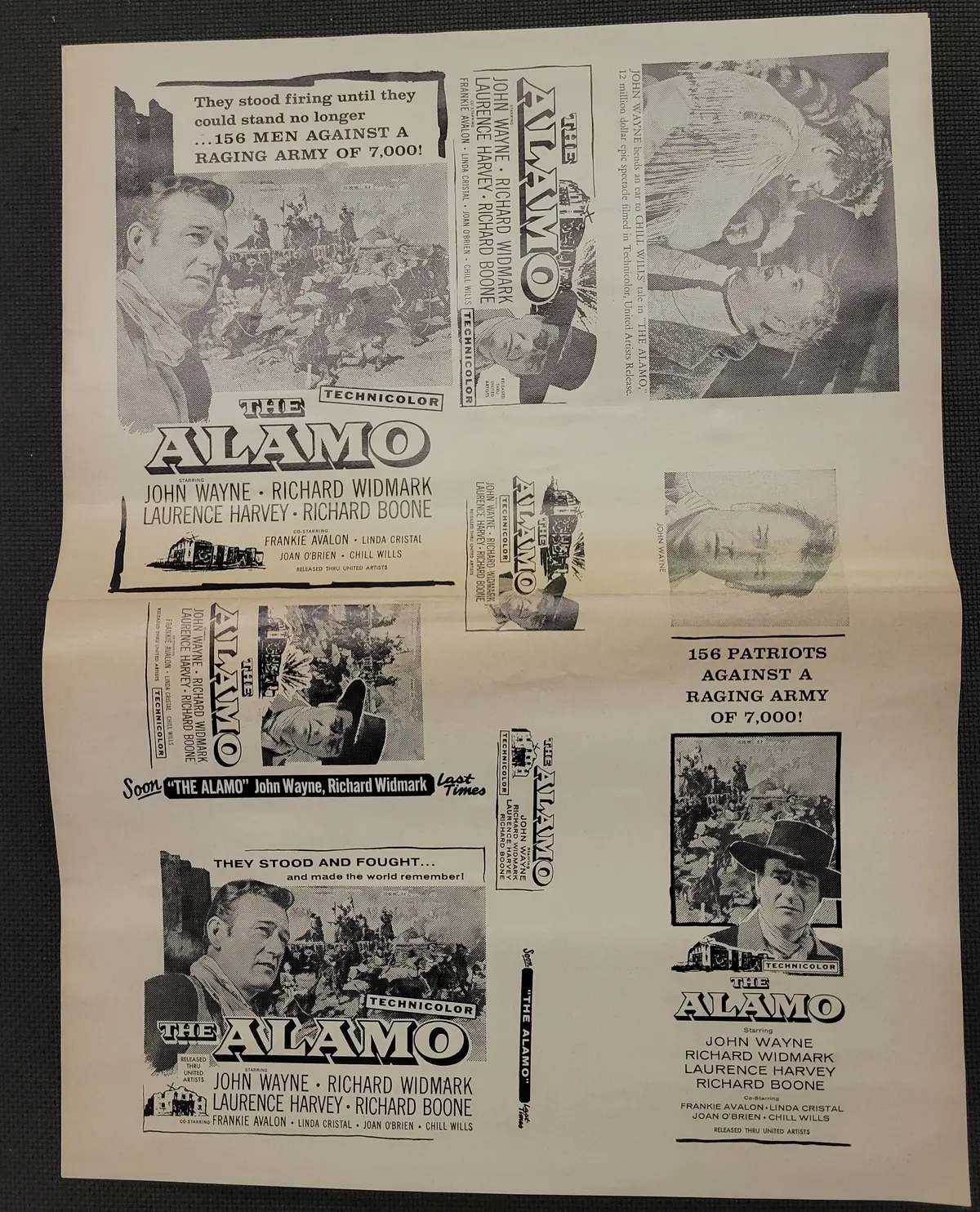 "The Alamo" Original Movie Ad Mat And Ad Clip Art Print 1