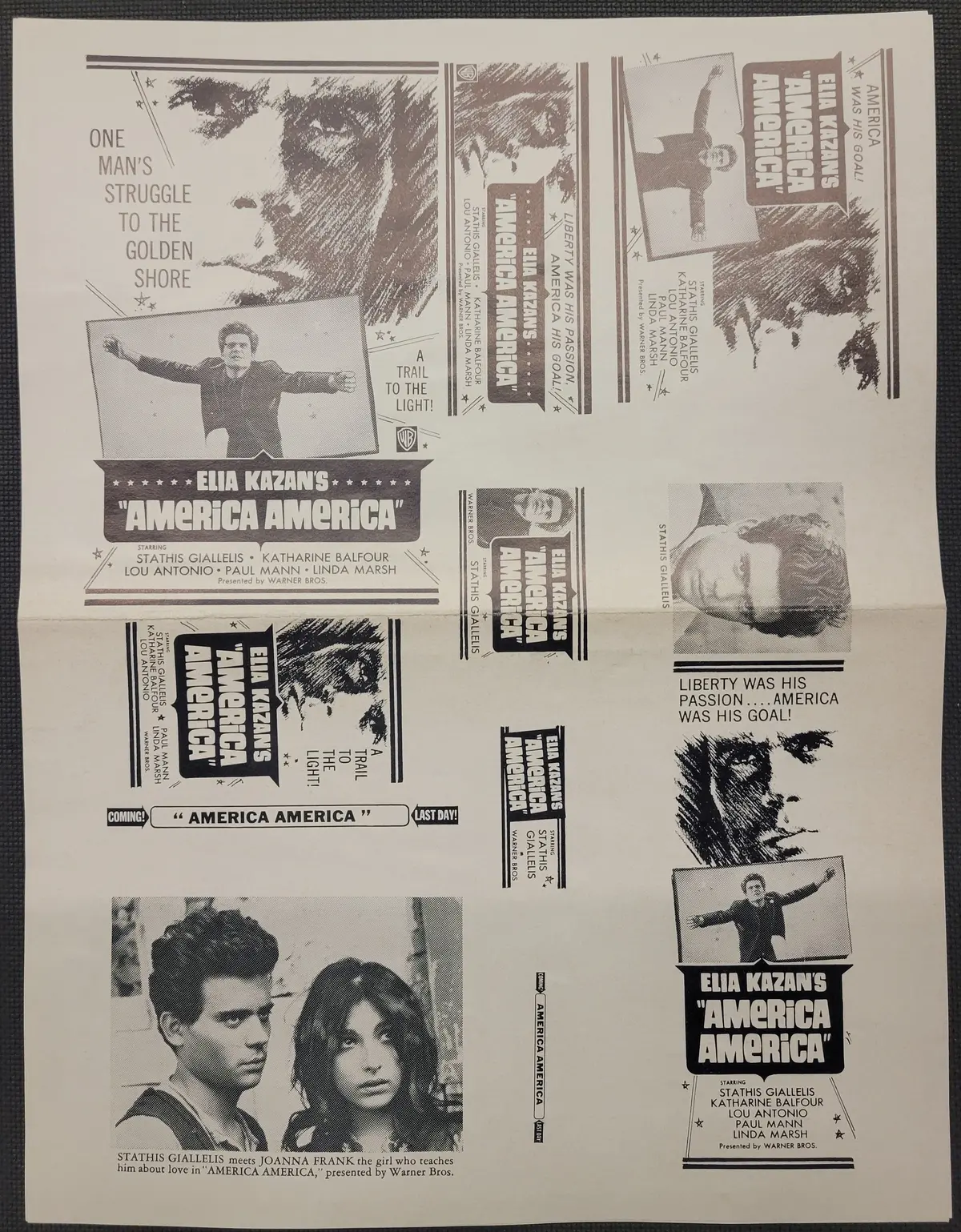 "America America" Original Movie Ad Mat Mold And Ad Clip Art Print 1