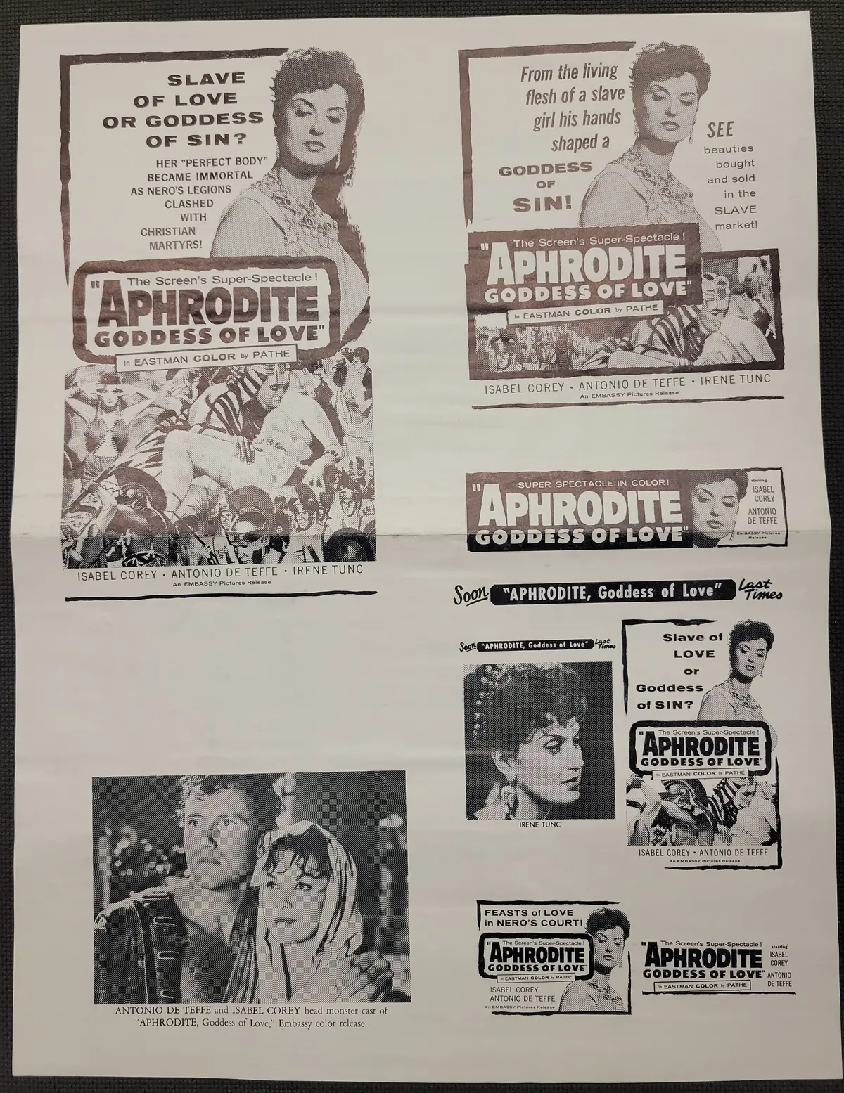 "Aphrodite Goddess Of Love" Original Movie Ad Clip Art Print 1