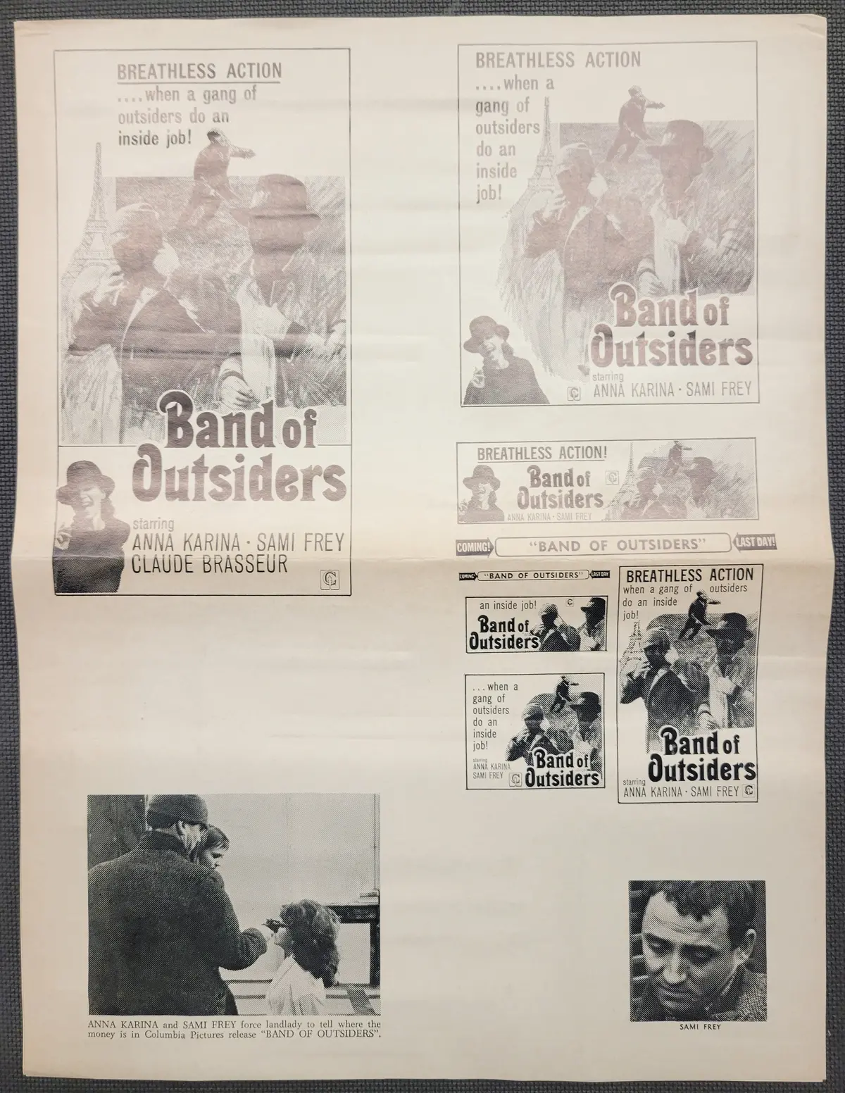 "Band Of Outsiders" Original Movie Ad Clip Art Print 1