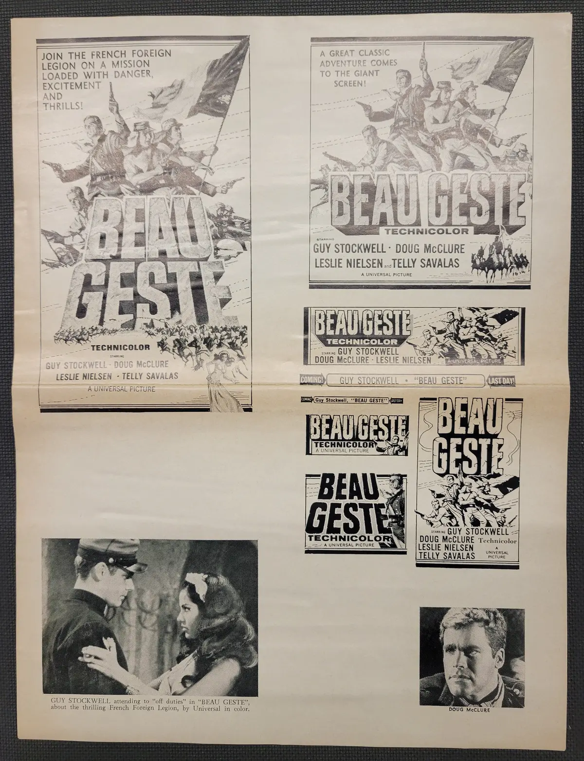 "Beau Geste" Original Movie Ad Mat Mold And Ad Clip Art Print 1