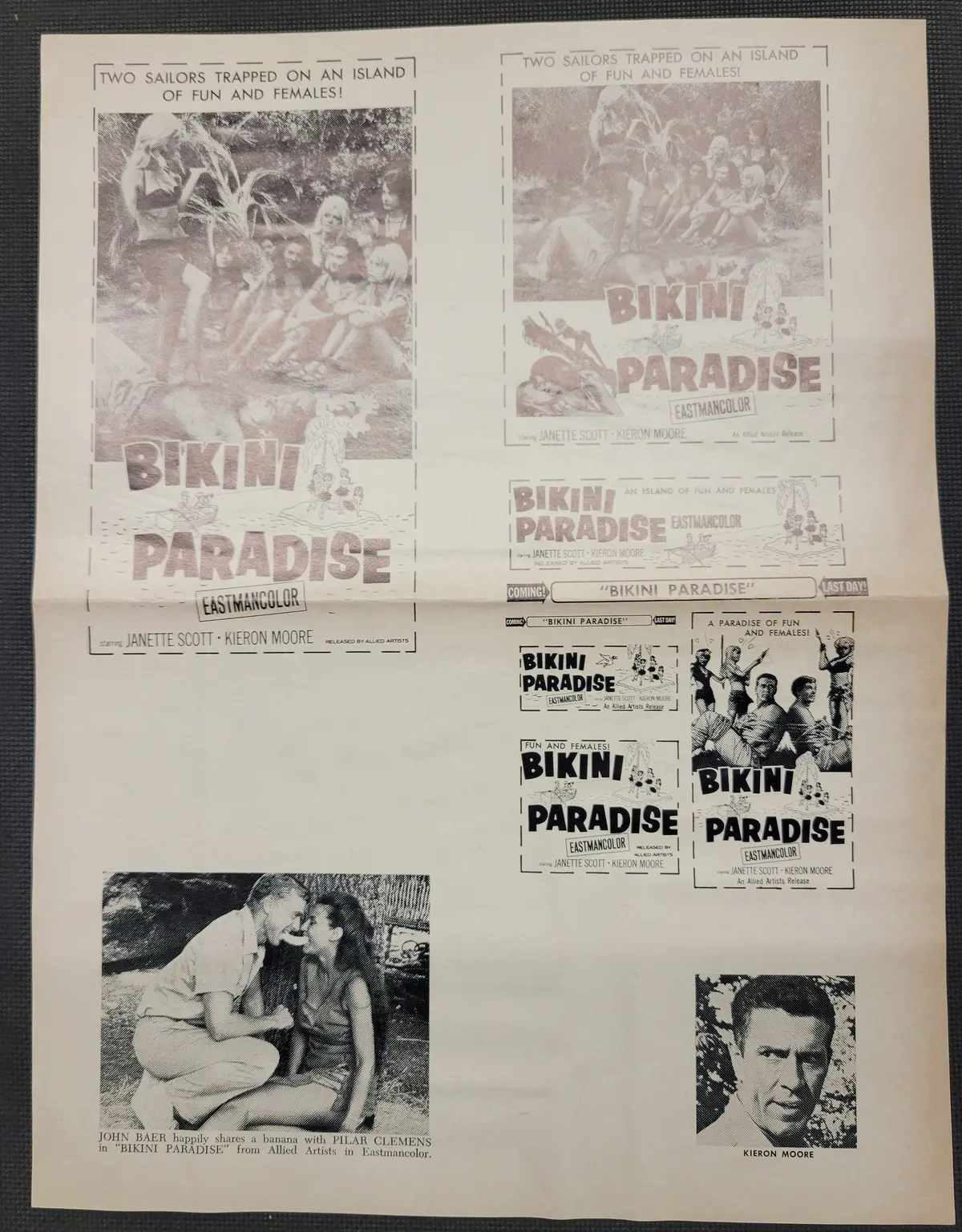 "Bikini Paradise" Original Movie Ad Clip Art Print 1
