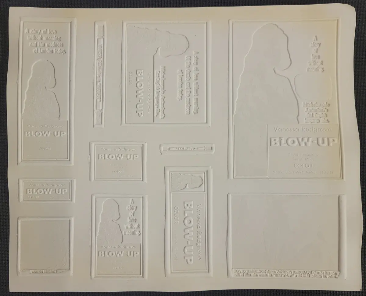 "Blow Up" Original Movie Ad Mat Mold And Ad Clip Art Print 2