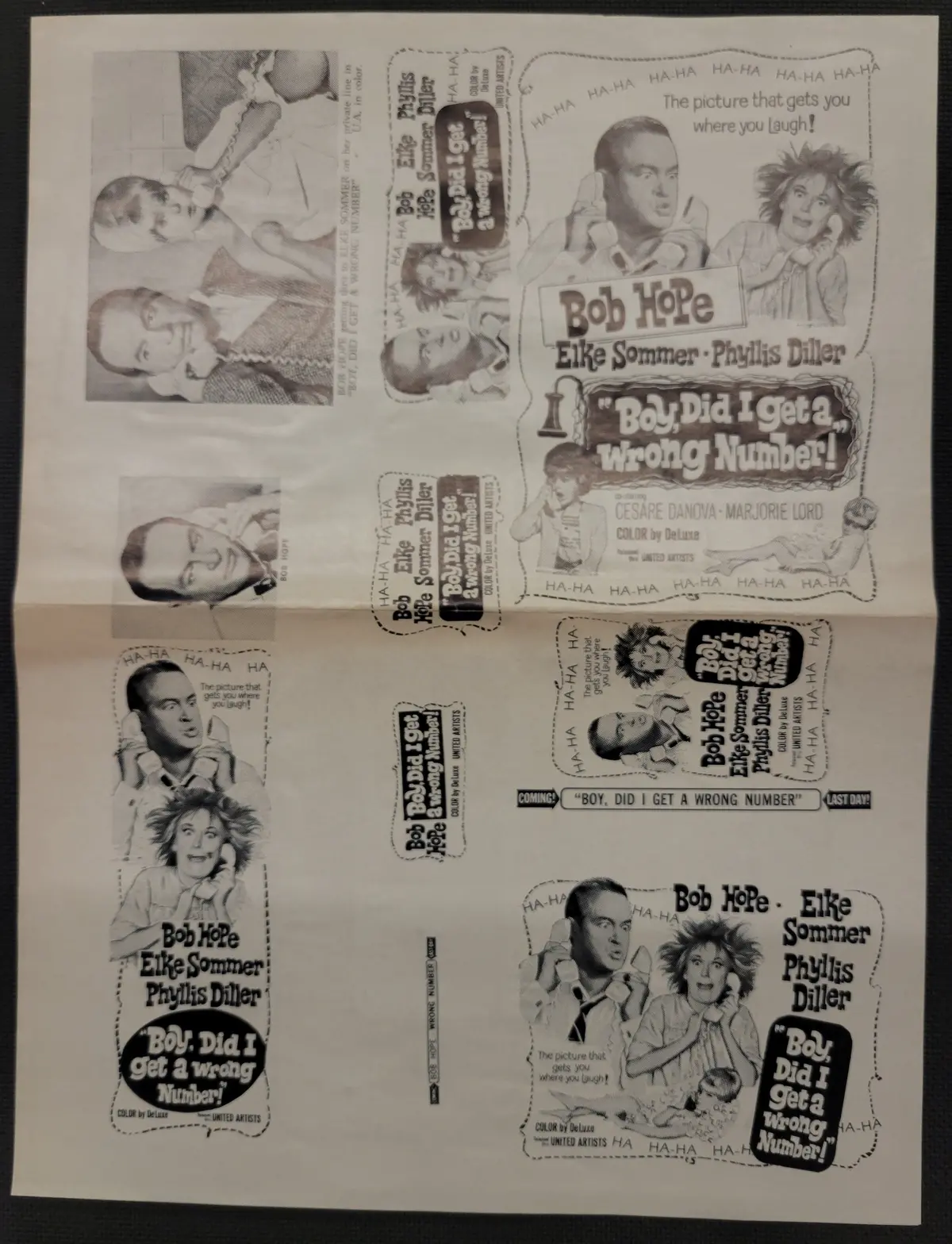 "Boy, Did I Get A Wrong Number" Original Movie Ad Mat Mold And Ad Clip Art Print 1