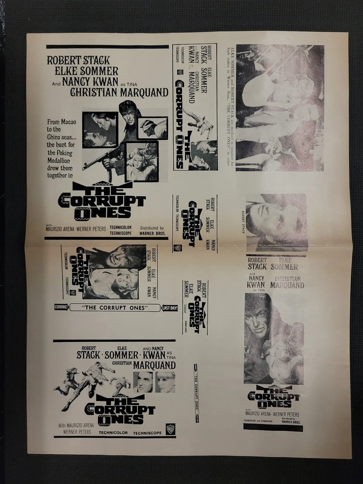"The Corrupt Ones" Original Movie Ad Mat Mold And Ad Clip Art Print 1