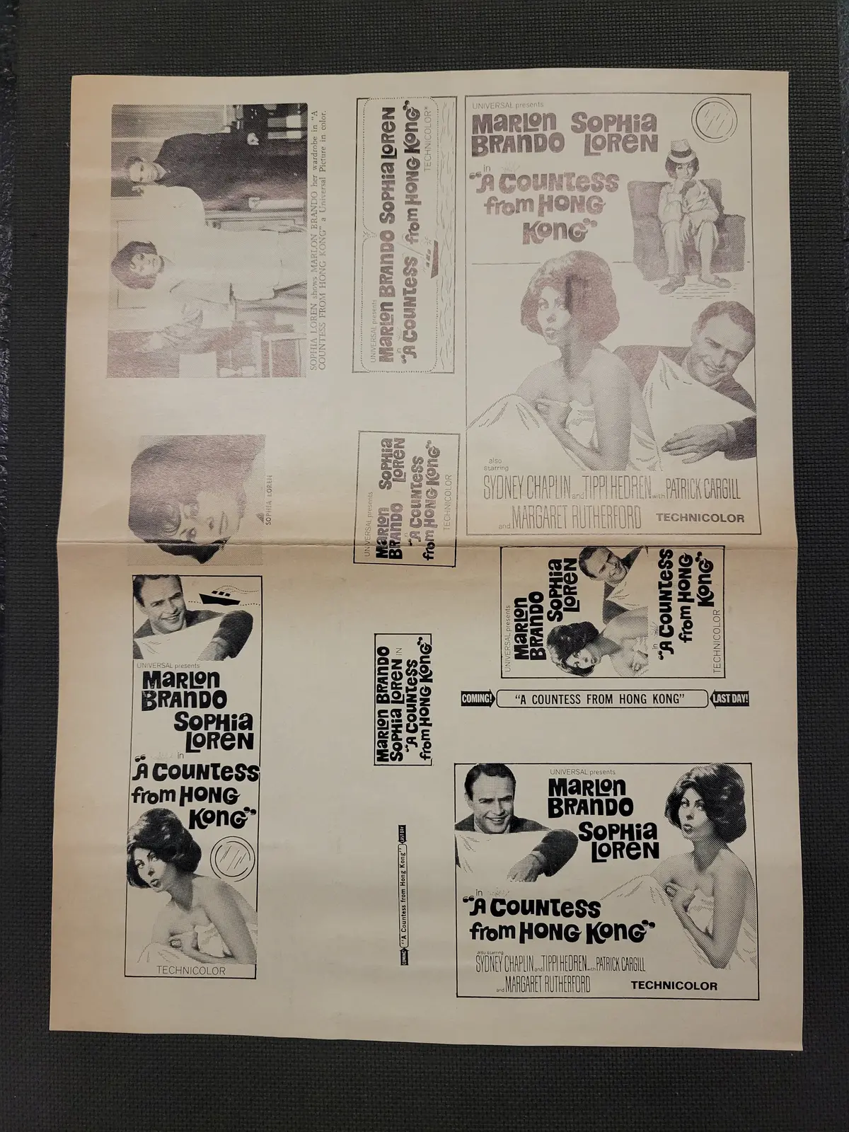 "A Countess From Hong Kong" Original Movie Ad Mat Mold And Ad Clip Art Print 1