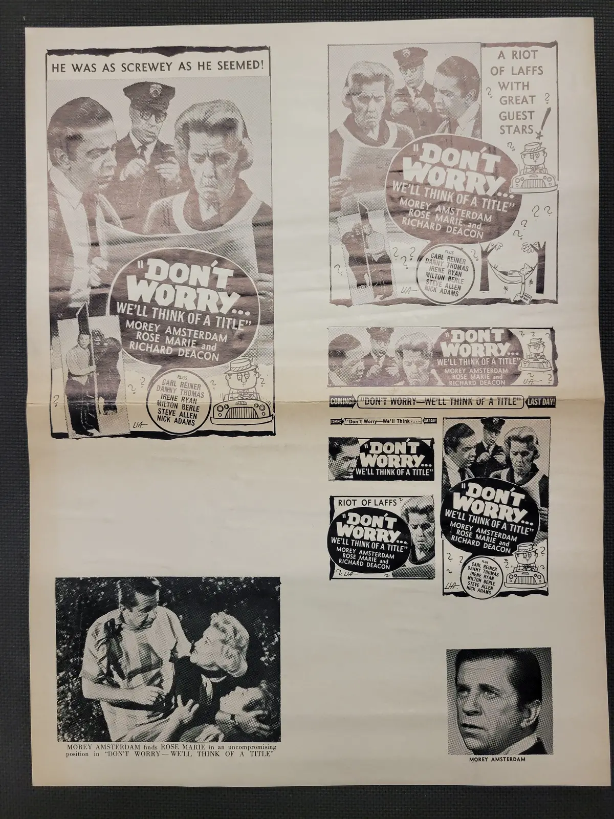 "Don't Worry, We'll Think Of A Title" Original Movie Ad Mat Mold And Ad Clip Art Print 1