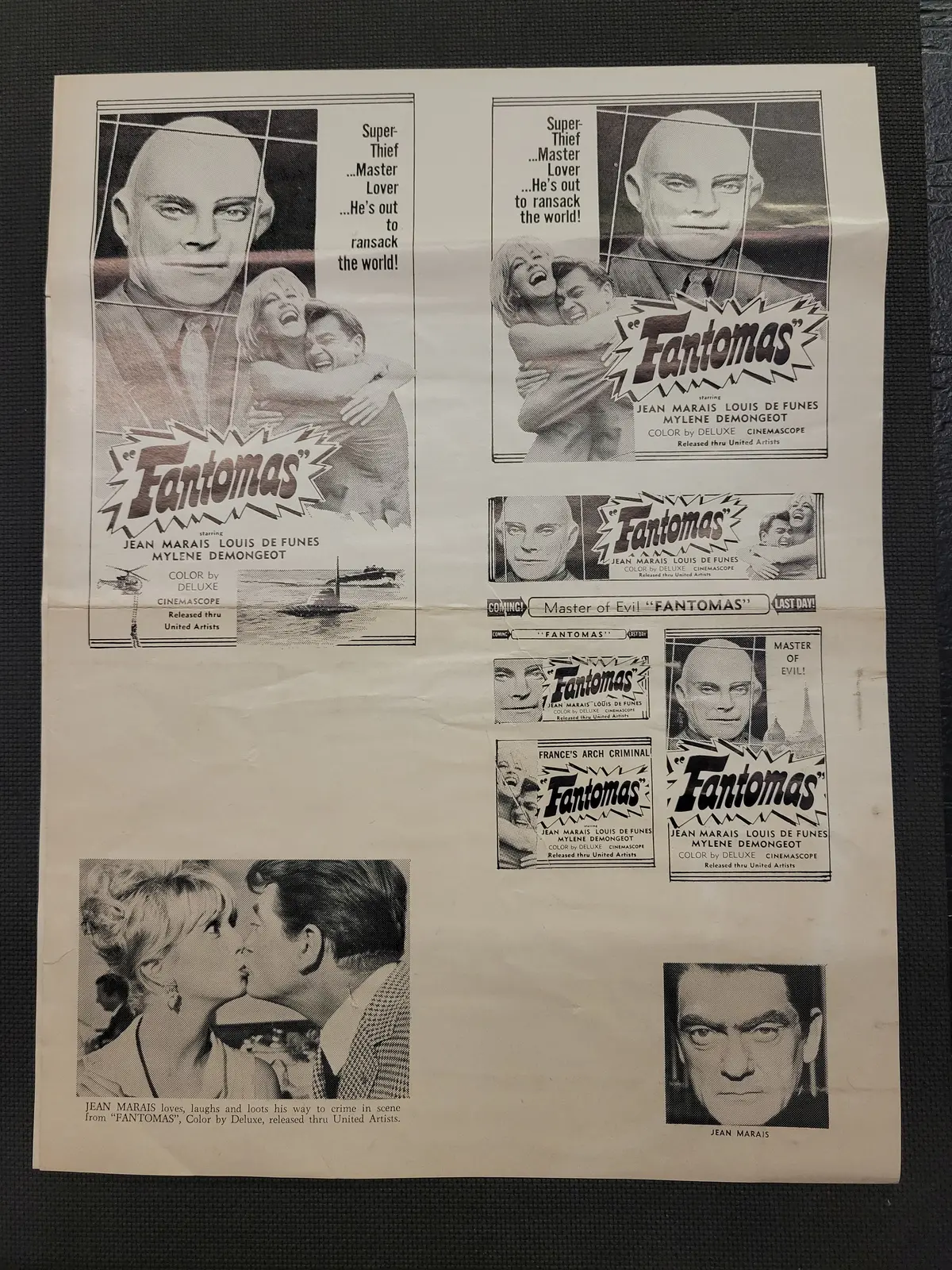 "Fantomas" Original Movie Ad Clip Art Print 1