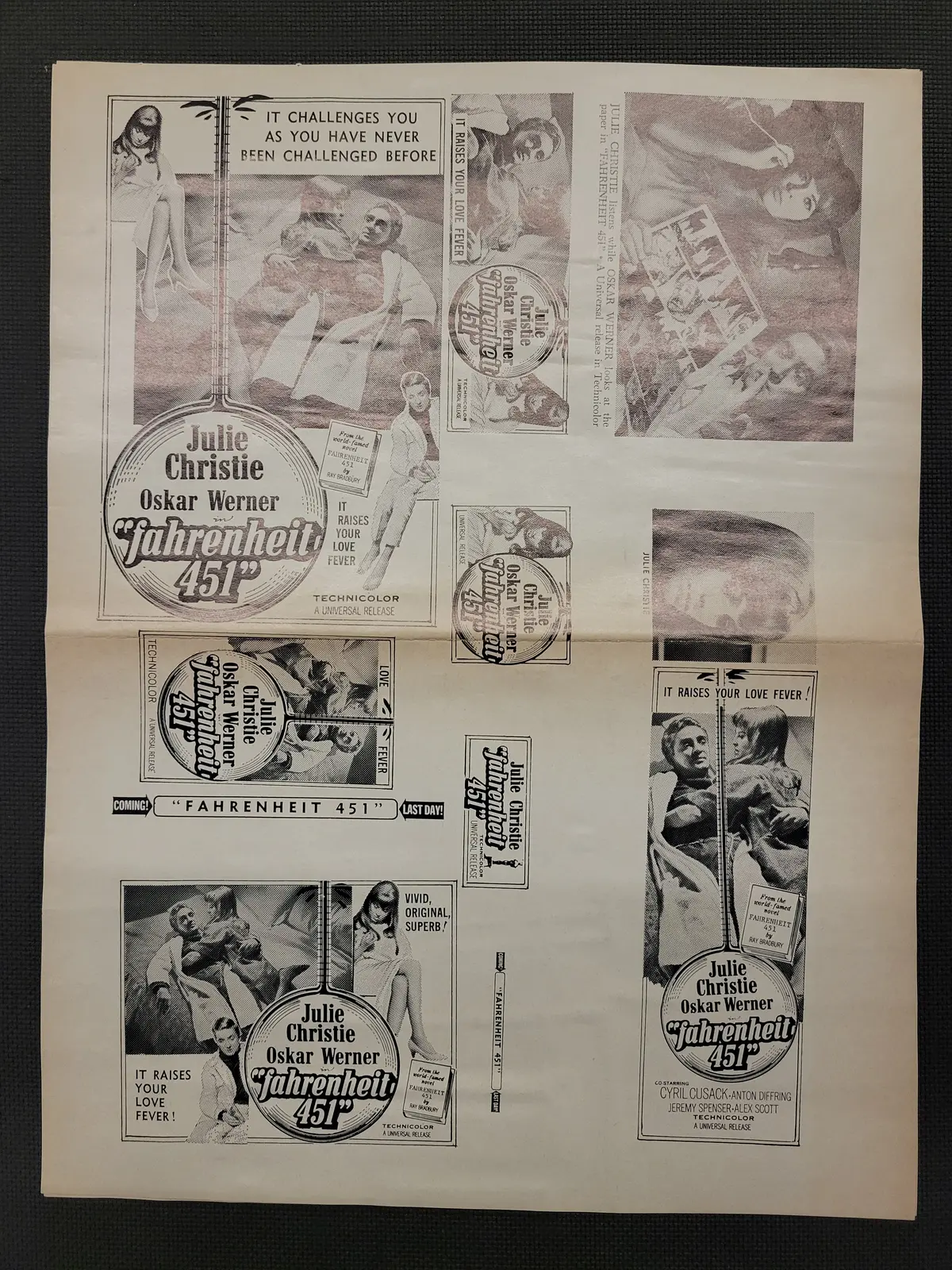 "Fahrenheit 451" Original Movie Ad Clip Art Print 1