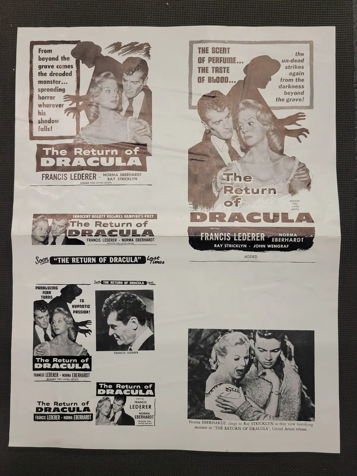 "The Return Of Dracula" Original Movie Ad Clip Art Print 1