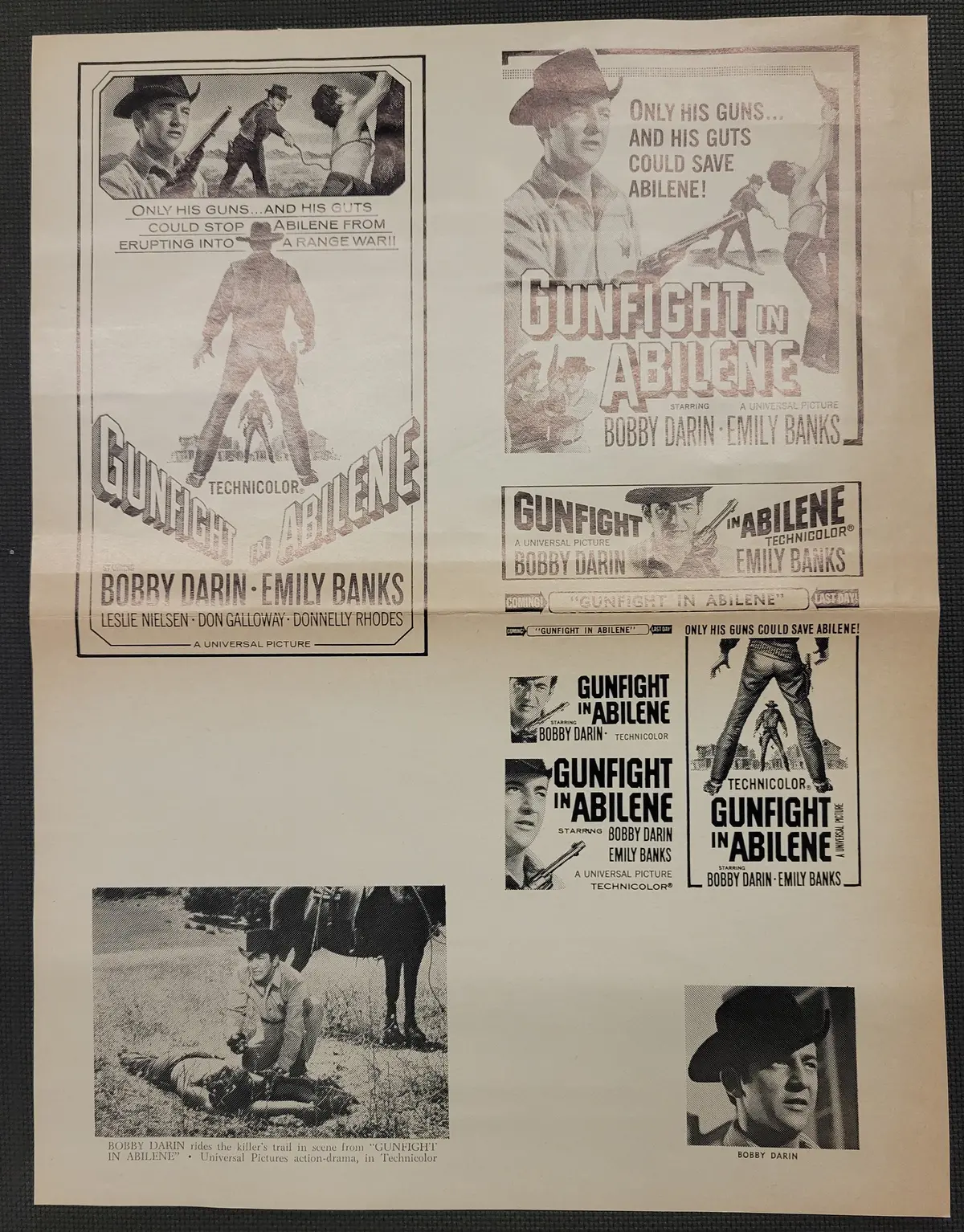 "Gunfight In Abilene" Original Movie Ad Clip Art Print 1