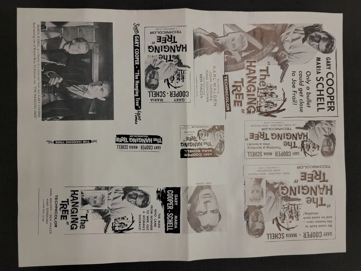 "The Hanging Tree" Original Movie Ad Mat Mold And Ad Clip Art Print 1