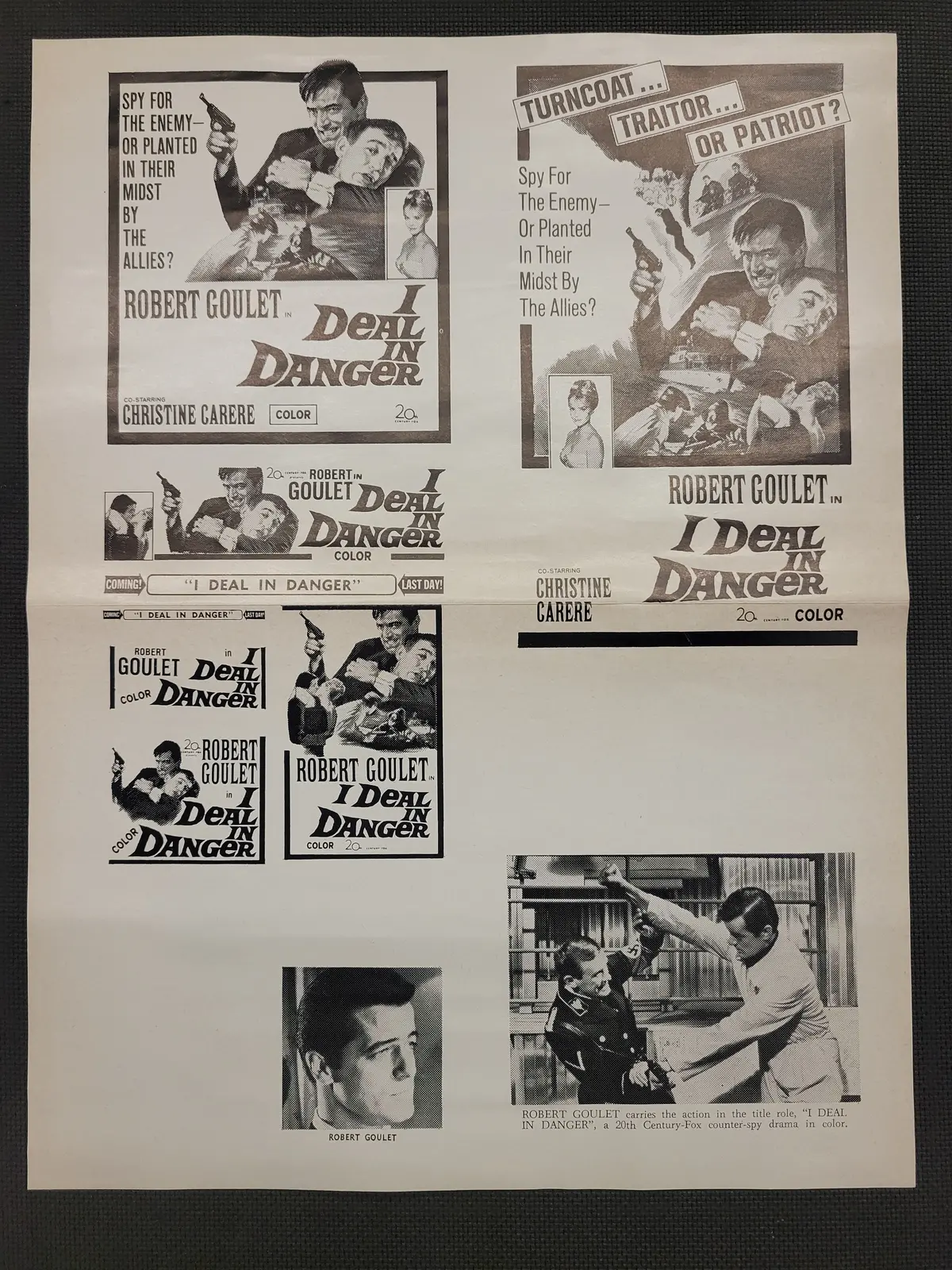 "I Deal In Danger" Original Movie Ad Mat Mold And Ad Clip Art Print 1