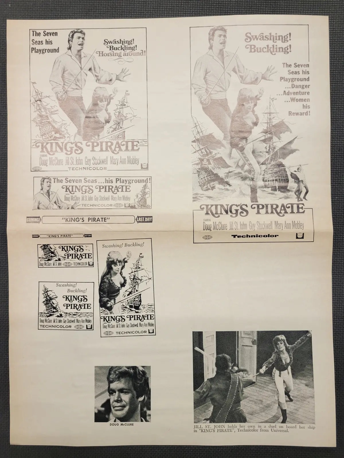 "King's Pirate" Original Movie Ad Mat Mold And Ad Clip Art Print 1