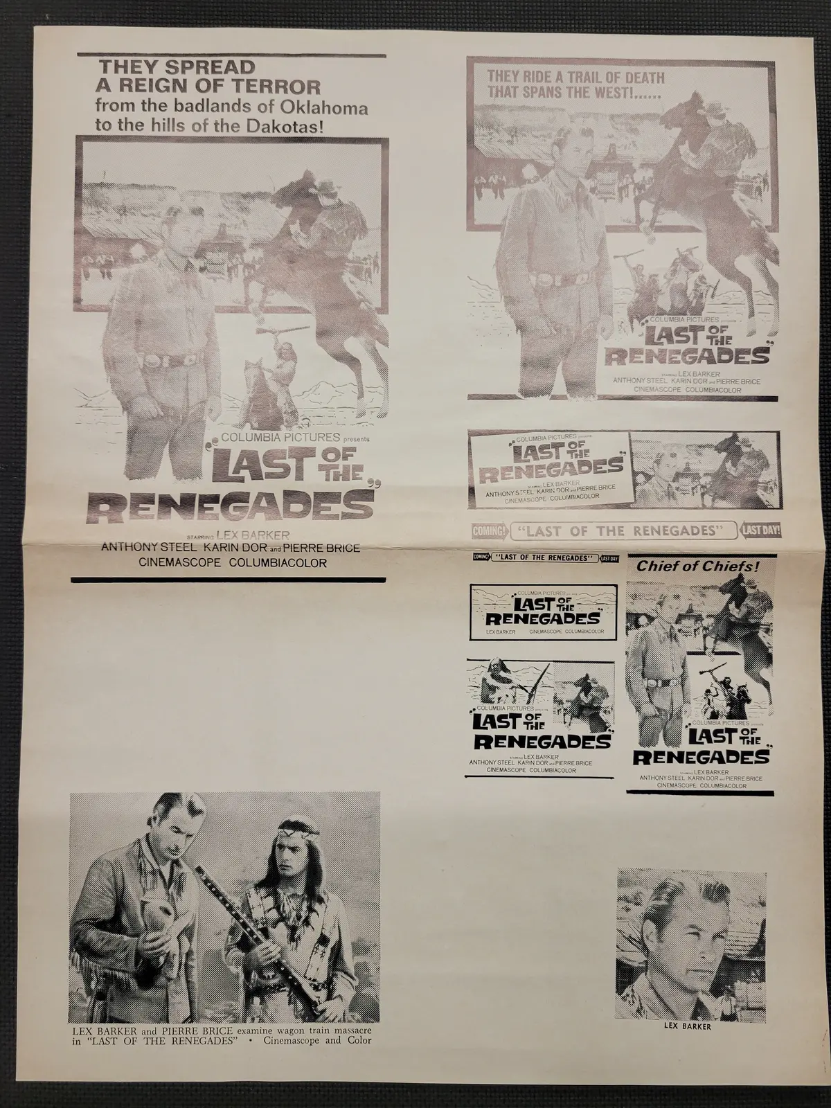 "Last Of The Renegades" Original Movie Ad Mat Mold And Ad Clip Art Print 1