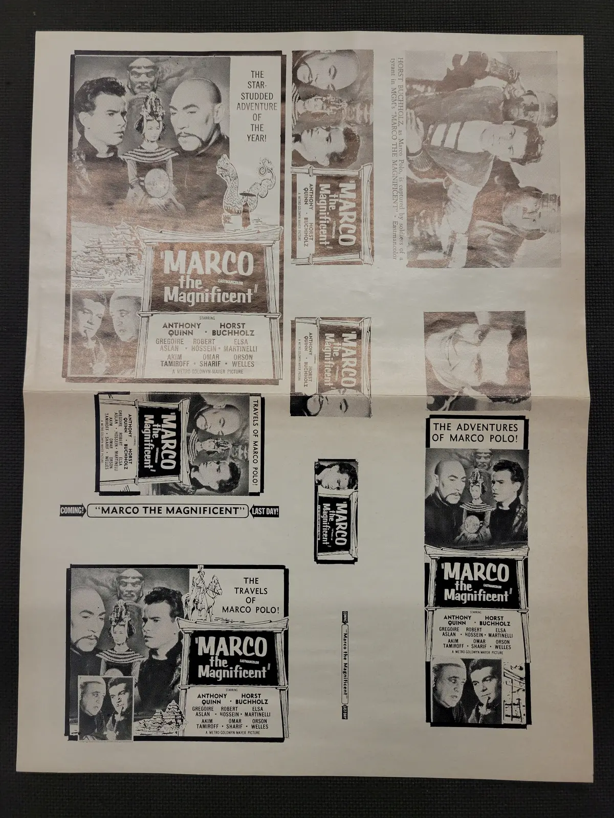 "Marco The Magnificent" Original Movie Ad Mat Mold And Ad Clip Art Print 1