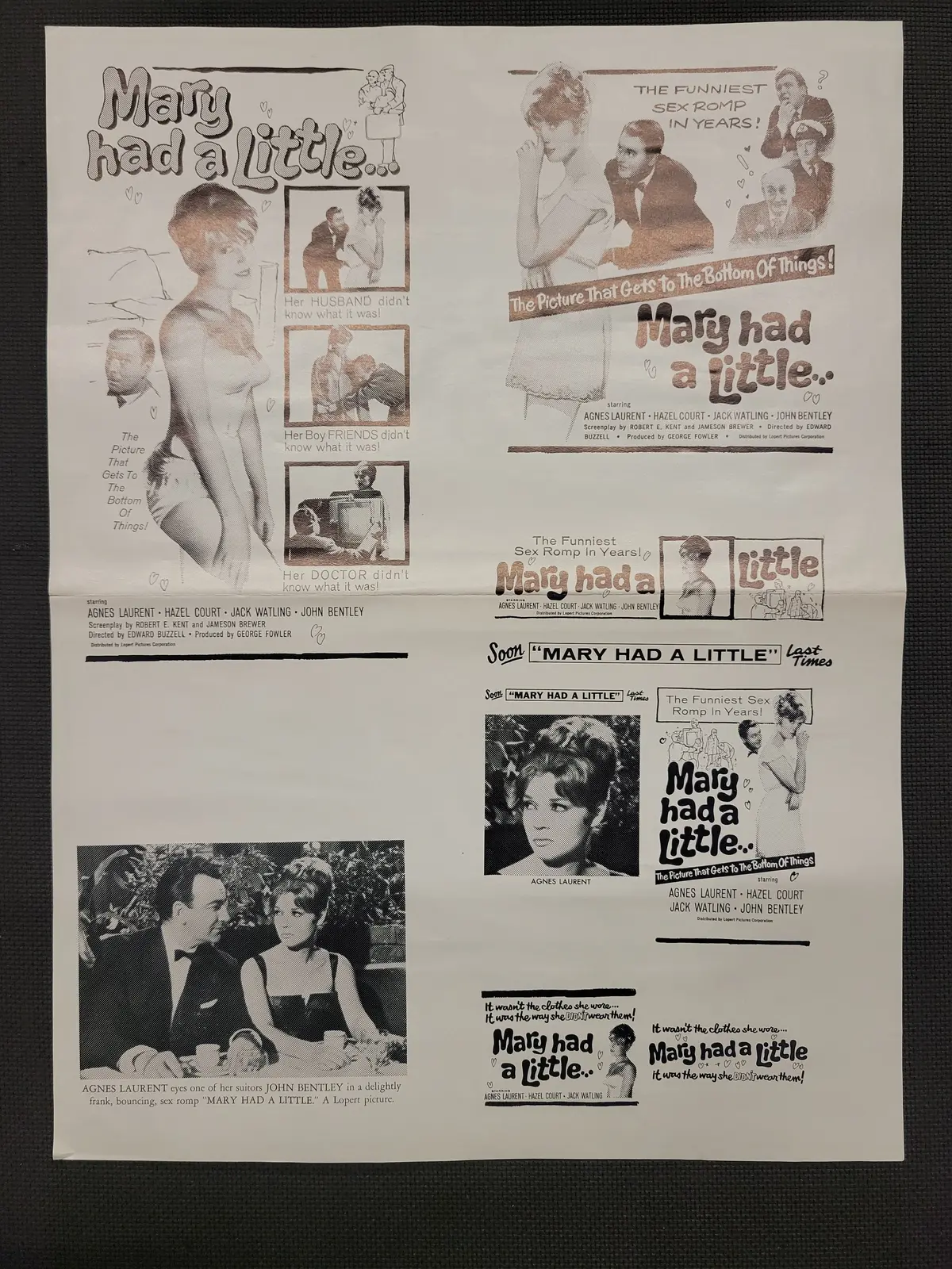 "Mary Had A Little..." Original Movie Ad Mat Mold And Ad Clip Art Print 1