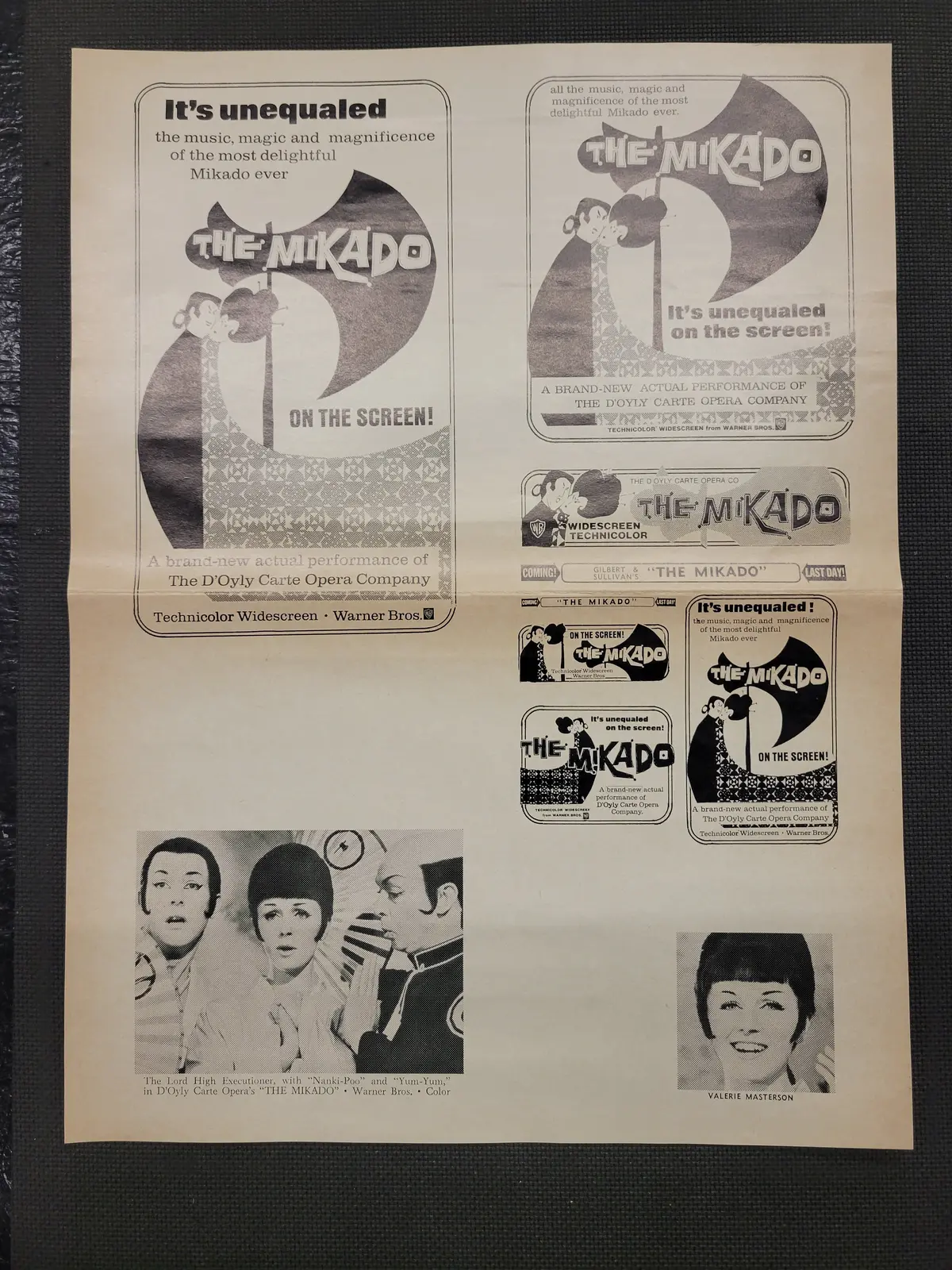 "The Mikado" Original Movie Ad Mat Mold And Ad Clip Art Print 1