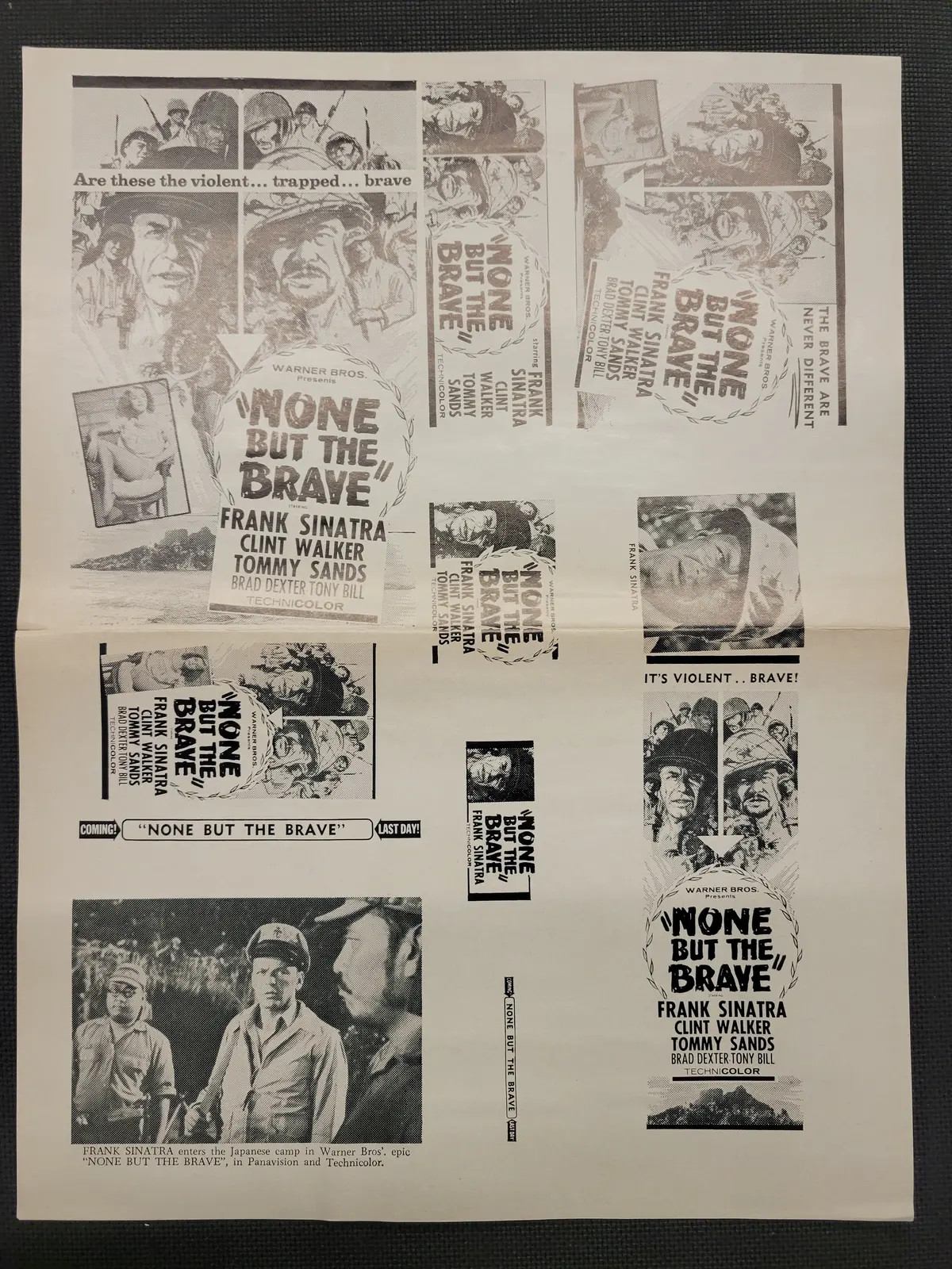 "None But The Brave" Original Movie Ad Mat Mold And Ad Clip Art Print 1