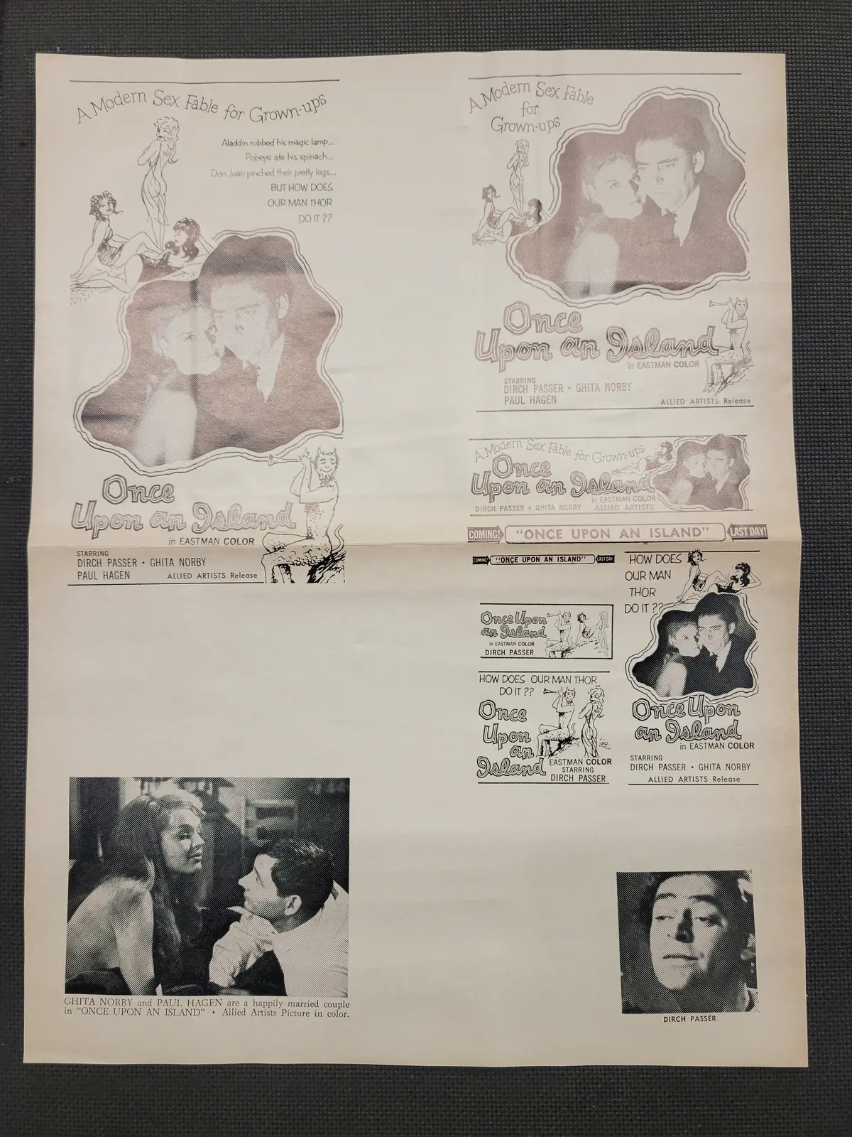 "Once Upon An Island" Original Movie Ad Mat Mold And Ad Clip Art Print 1