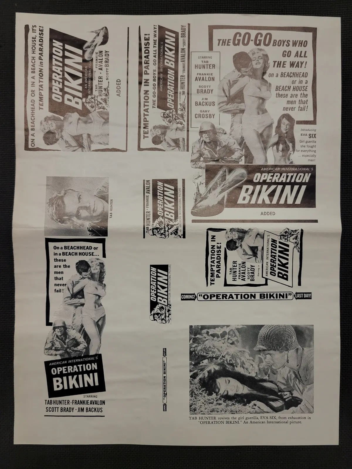 "Operation Bikini" Original Movie Ad Mat Mold And Ad Clip Art Print 1