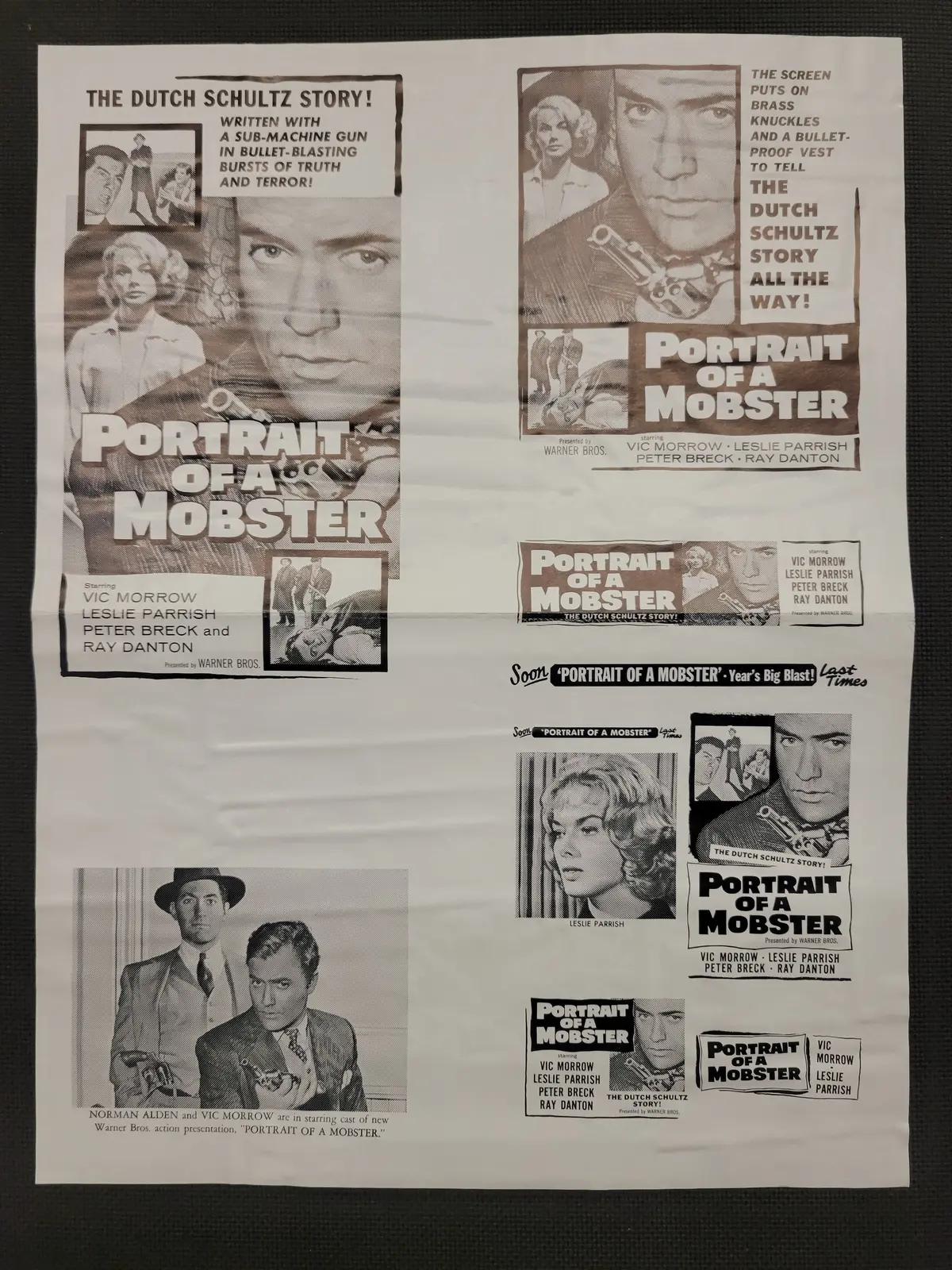 "Portrait Of A Mobster" Original Movie Ad Mat Mold And Ad Clip Art Print 1