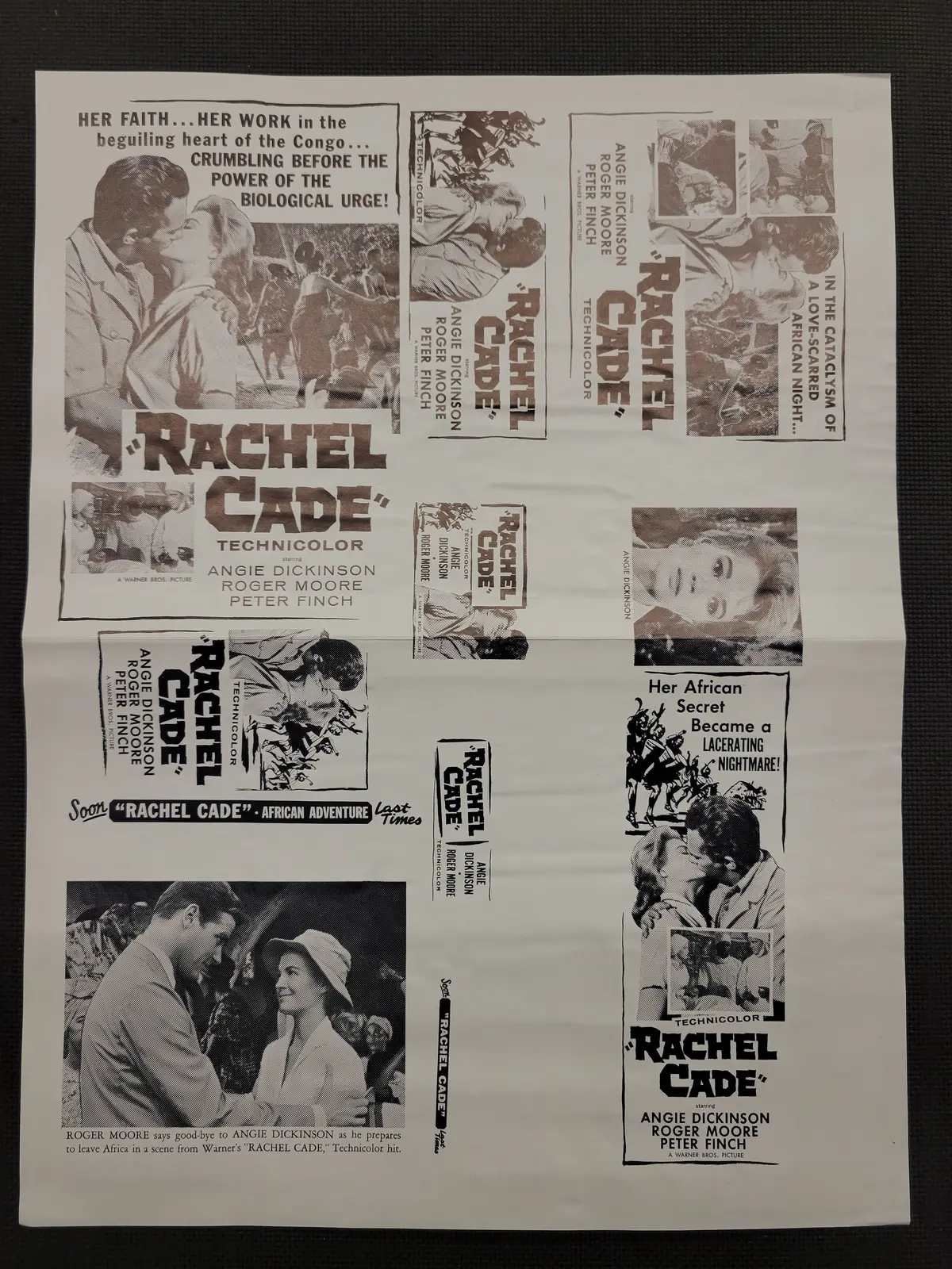 "Rachel Cade" Original Movie Ad Mat Mold And Ad Clip Art Print 1