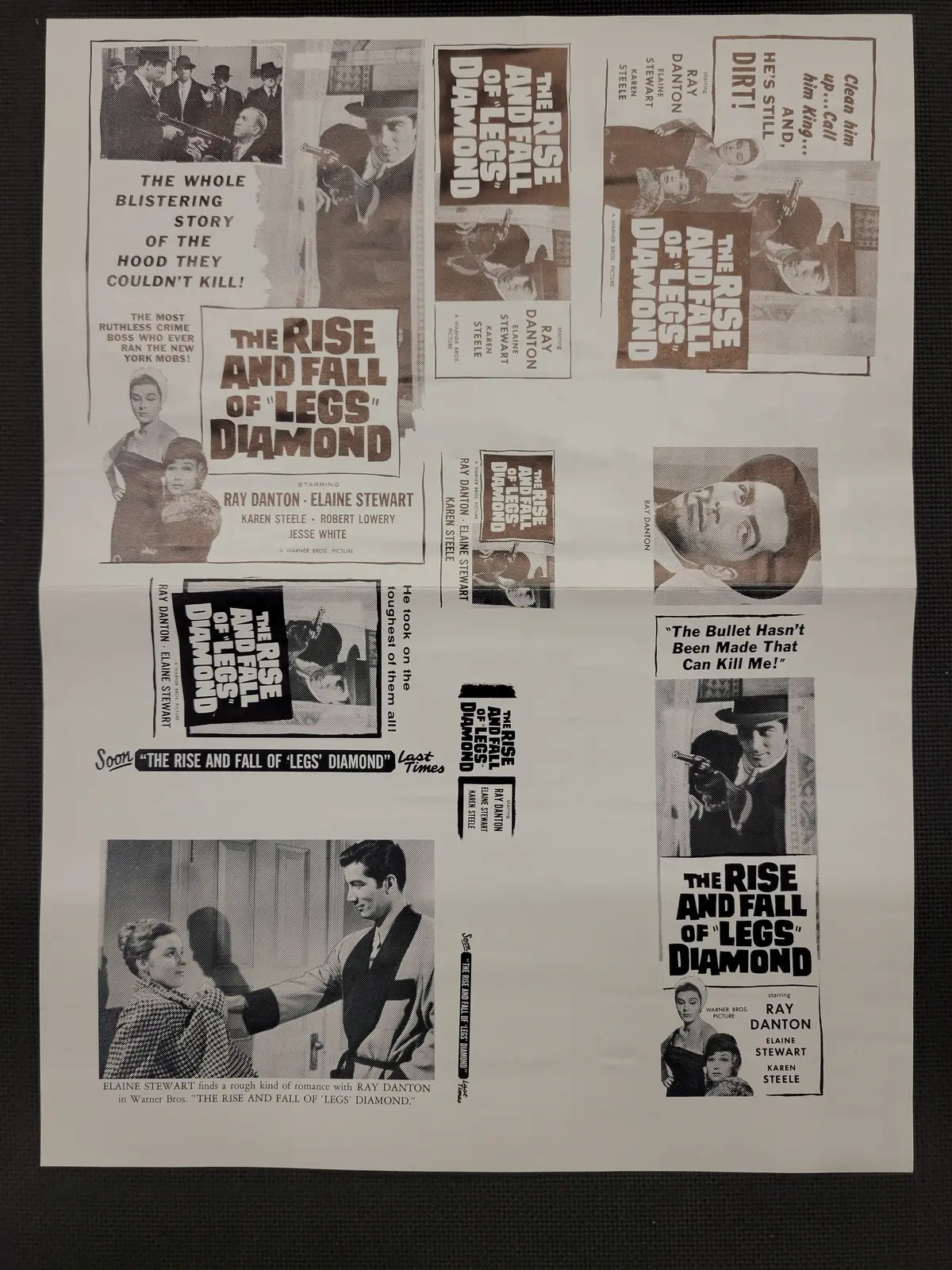 "The Rise And Fall Of "Legs" Diamond" Original Movie Ad Mat Mold And Ad Clip Art Print 1