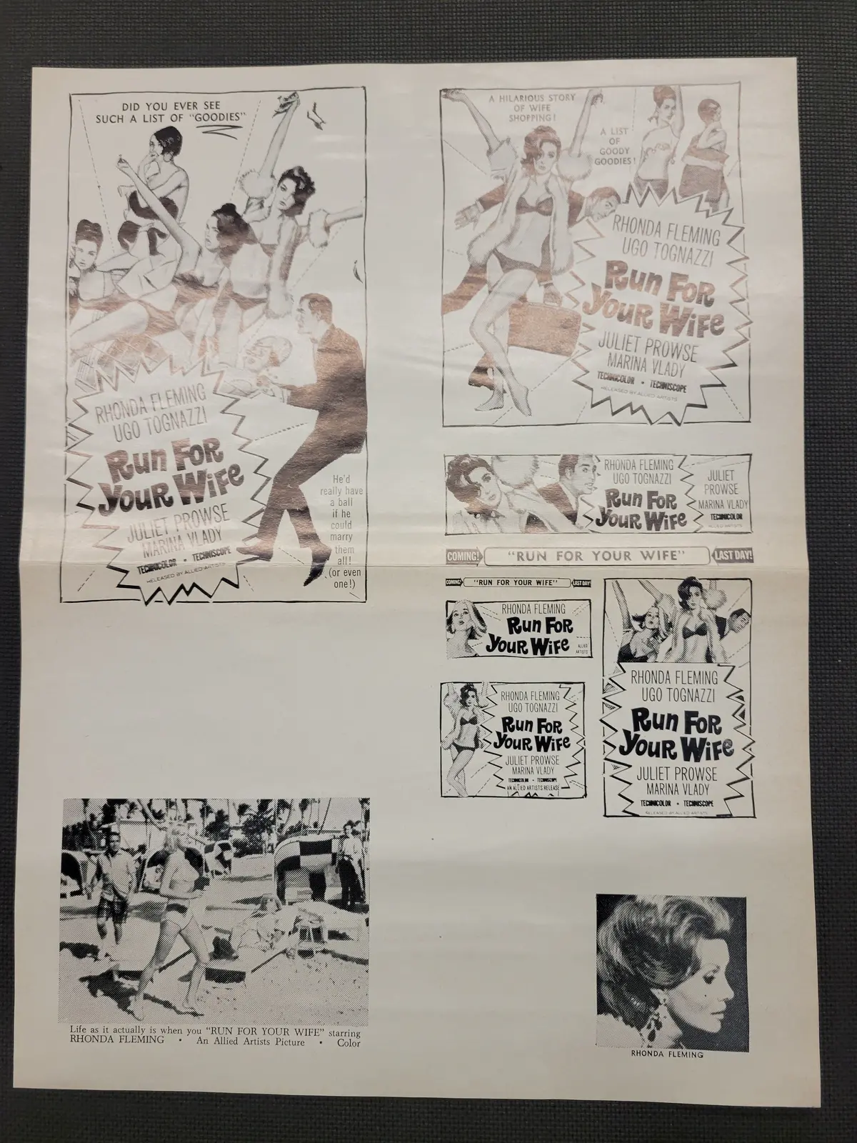 "Run For Your Wife" Original Movie Ad Mat Mold And Ad Clip Art Print 1