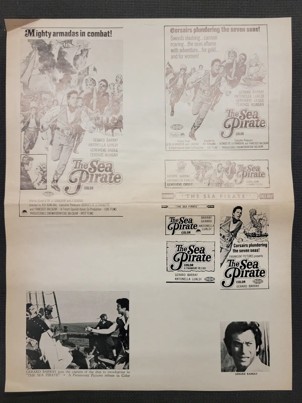 "The Sea Pirate" Original Movie Ad Clip Art Print 1