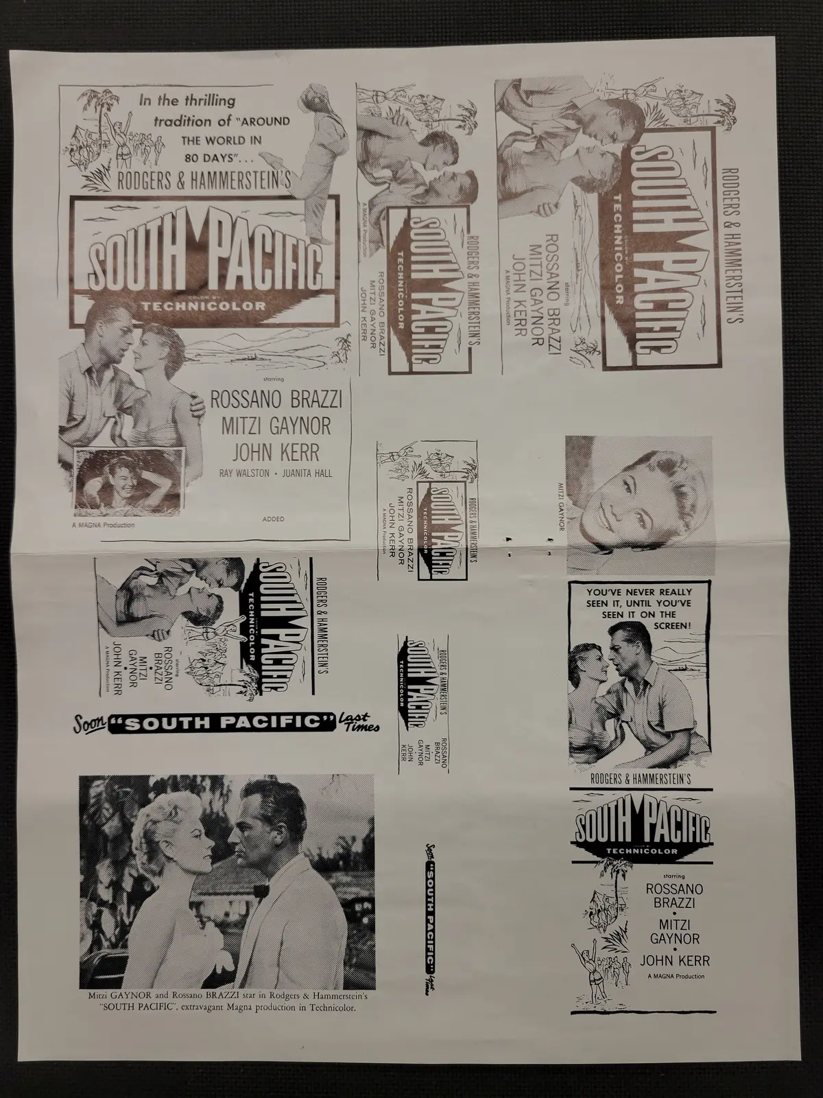 "South Pacific" Original Movie Ad Mat Mold And Ad Clip Art Print 1
