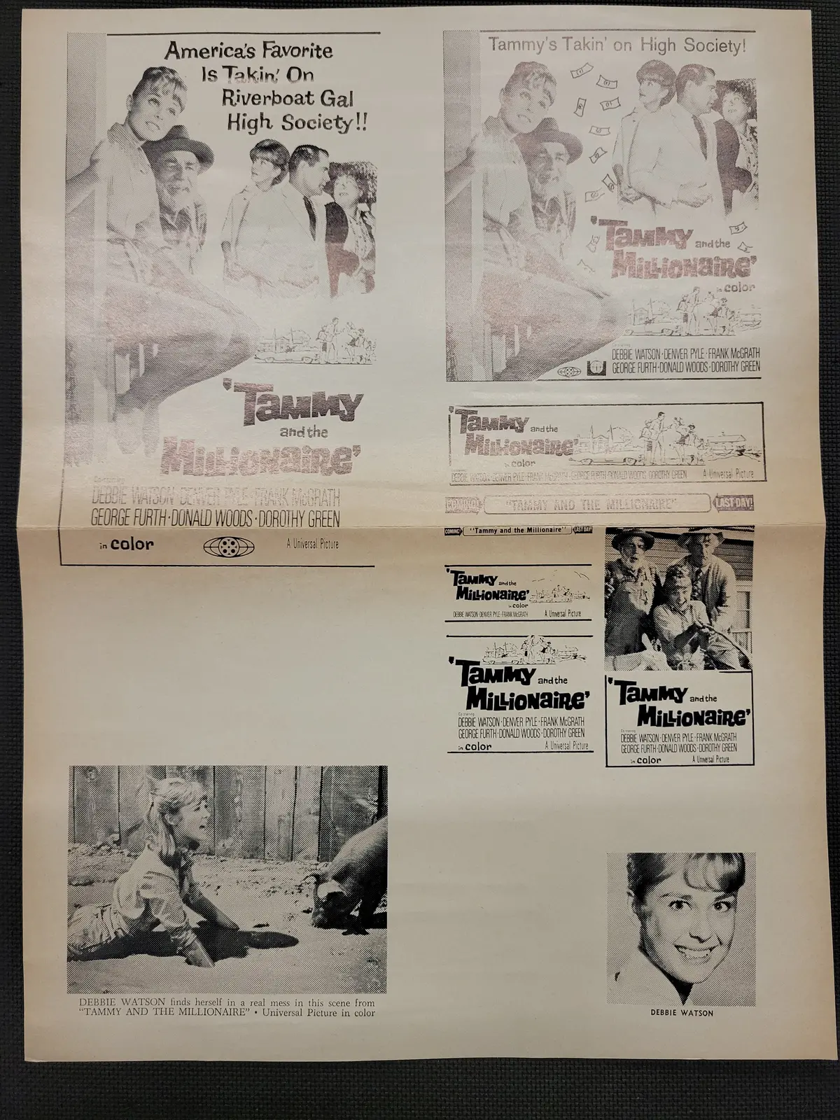 "Tammy And The Millionaire" Original Movie Ad Mat Mold And Ad Clip Art Print 1