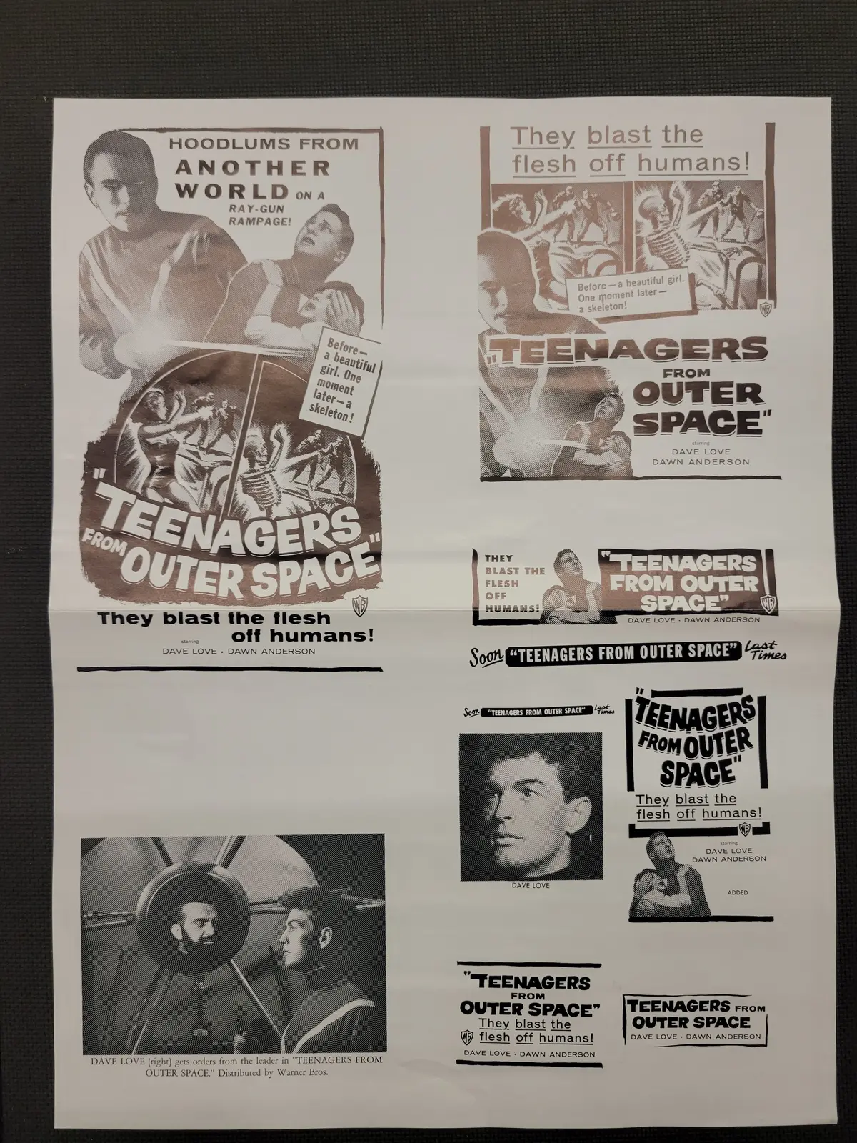 "Teenagers From Outer Space" Original Movie Ad Mat Mold And Ad Clip Art Print 1