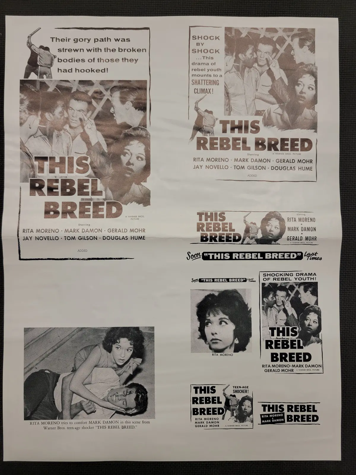 "This Rebel Breed" Original Movie Ad Mat Mold And Ad Clip Art Print 1