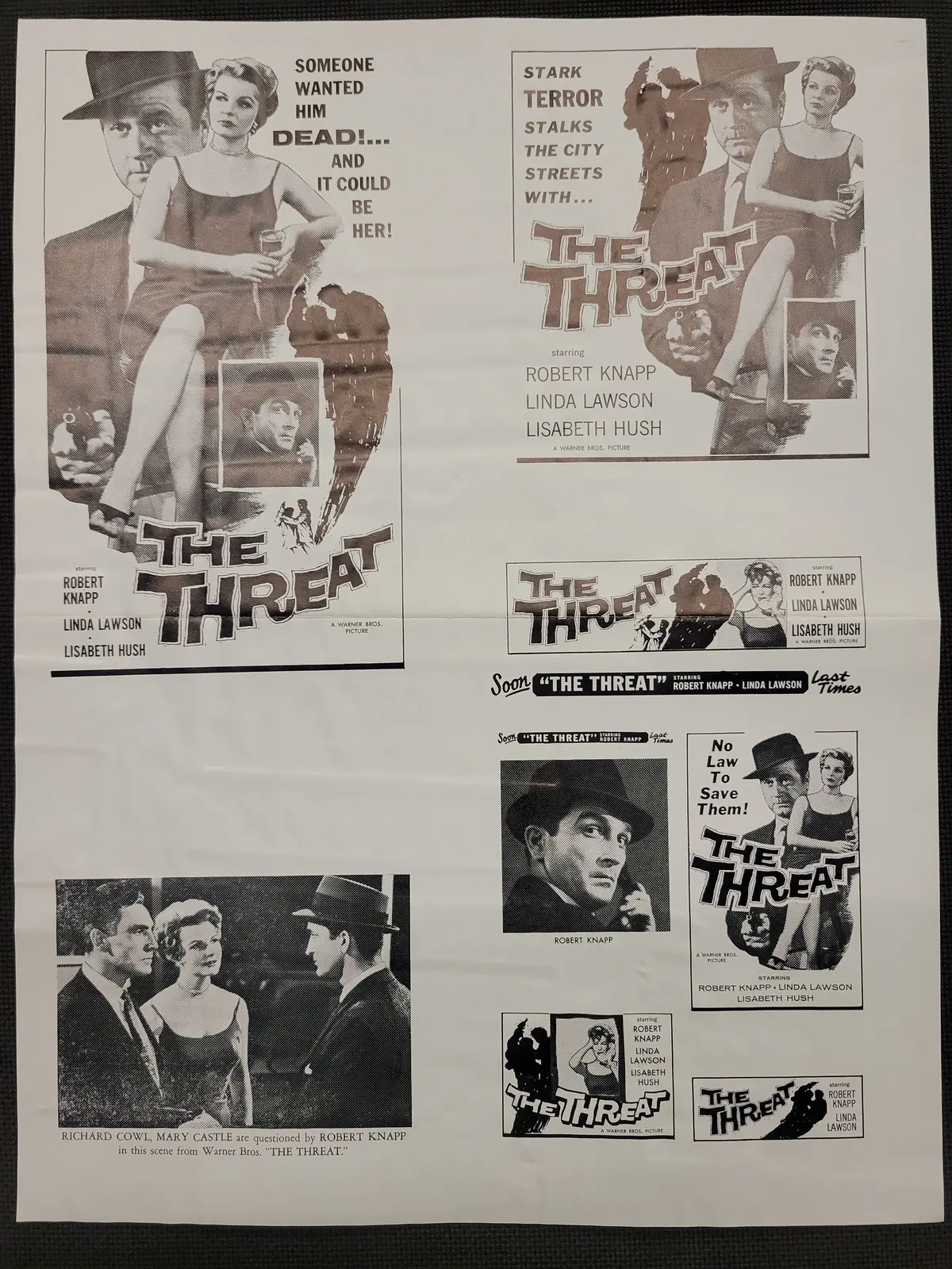 "The Threat" Original Movie Ad Mat Mold And Ad Clip Art Print 1