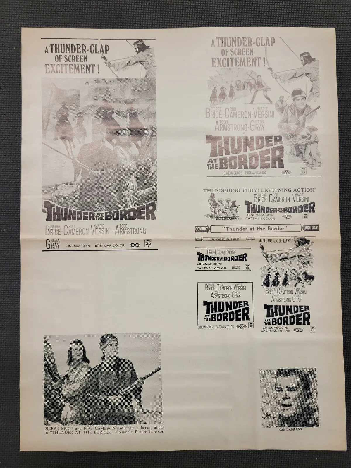"Thunder At The Border" Original Movie Ad Mat Mold And Ad Clip Art Print 1