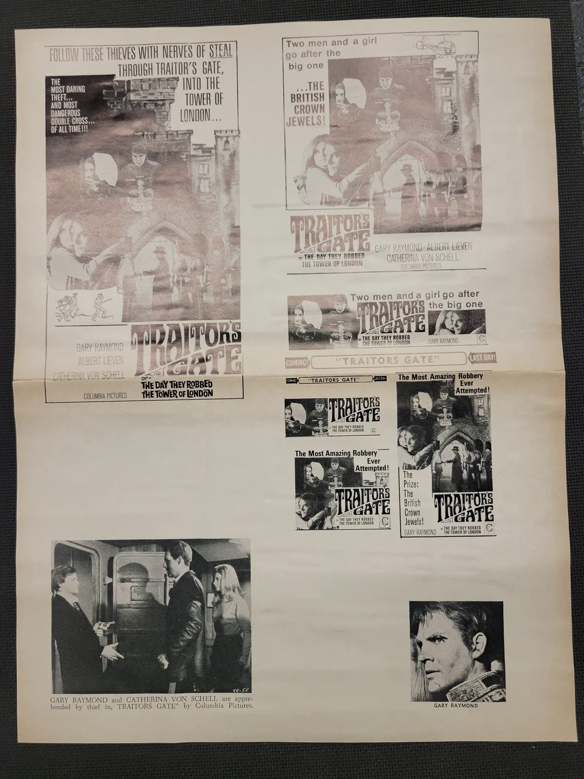 "Traitor's Gate" Original Movie Ad Mat Mold And Ad Clip Art Print 1