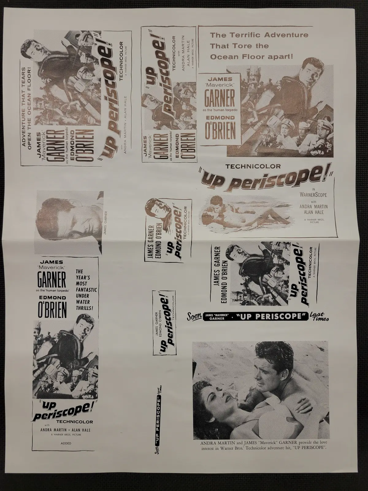 "Up Periscope" Original Movie Ad Mat Mold And Ad Clip Art Print 1