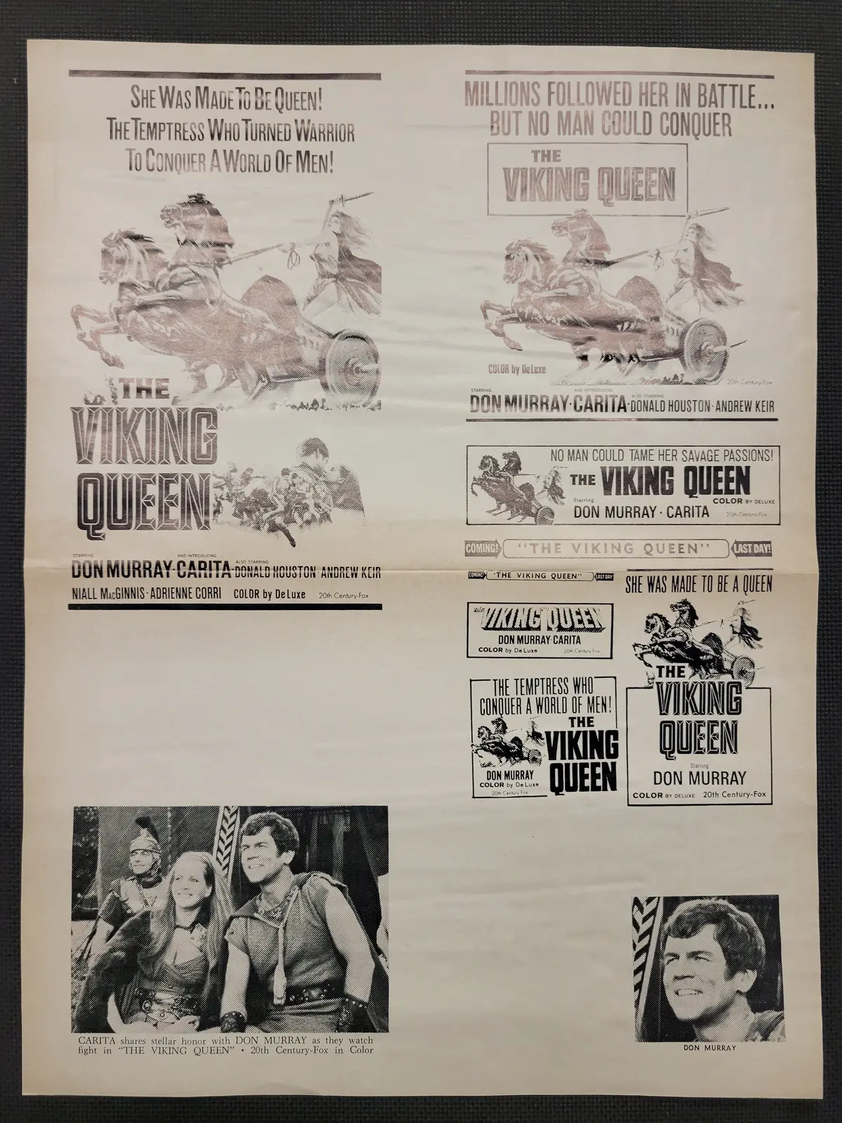 "The Viking Queen" Original Movie Ad Mat Mold And Ad Clip Art Print 1